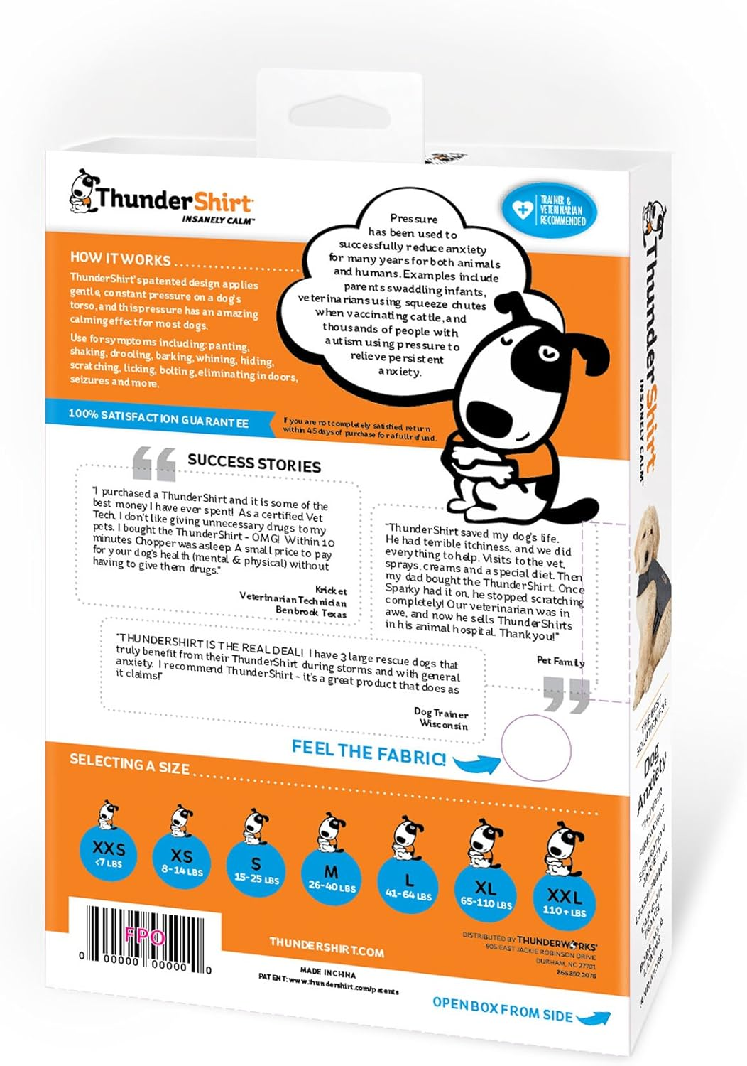 Thundershirt Polo Dog Anxiety Jacket | Vet Recommended Calming Solution Vest for Fireworks, Thunder, Travel, & Separation image number 5