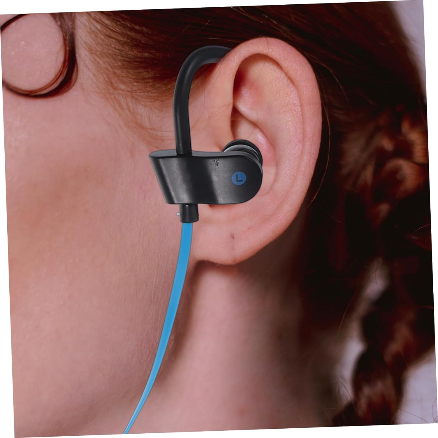 VERDANVERSE Ear Hook Stereo Headphones with Microphone Wired Earphones for Sports and Phone Calls Universal Fit Black and Navy image number 6