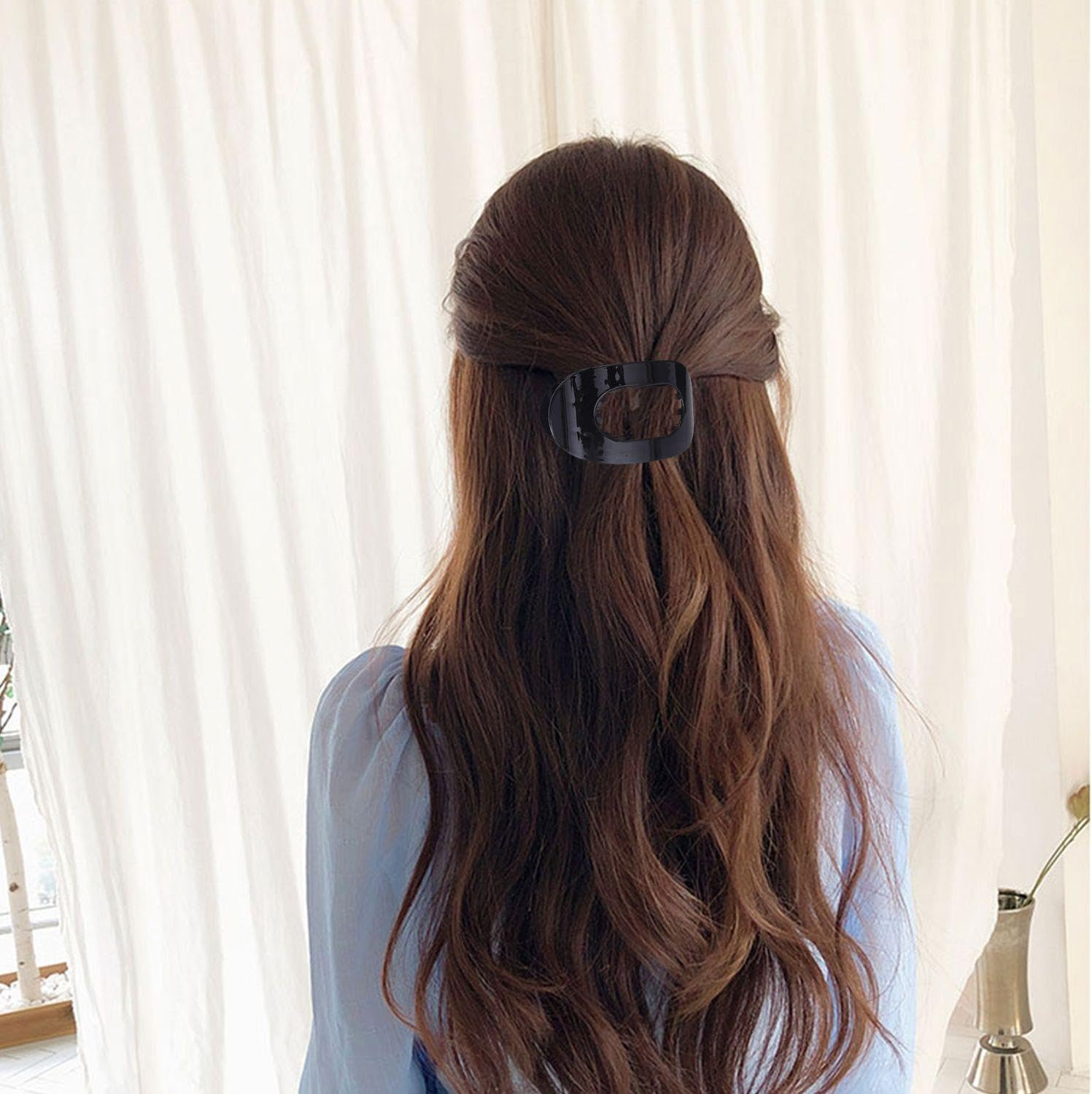 4 Pieces Multi-Coloured Hair Clips, 4 Pieces Plush Hair Clips, Matte Hair Clips, Rectangular Shark Clips, Creative and Cute Accessories and Personalised Trendy Hair Accessories. image number 5