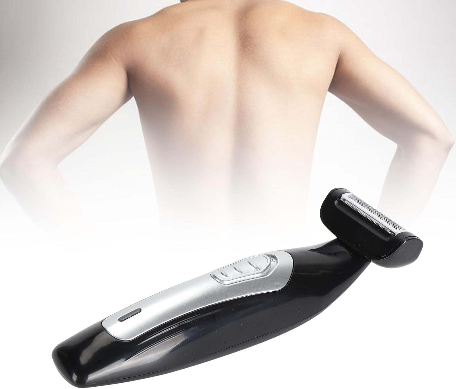 Men'S Back Shaver, Body Hair Trimmer DIY Back Shaver for Men, with Removable Handle, Men'S Grooming Trimmer, Wet Dry Use