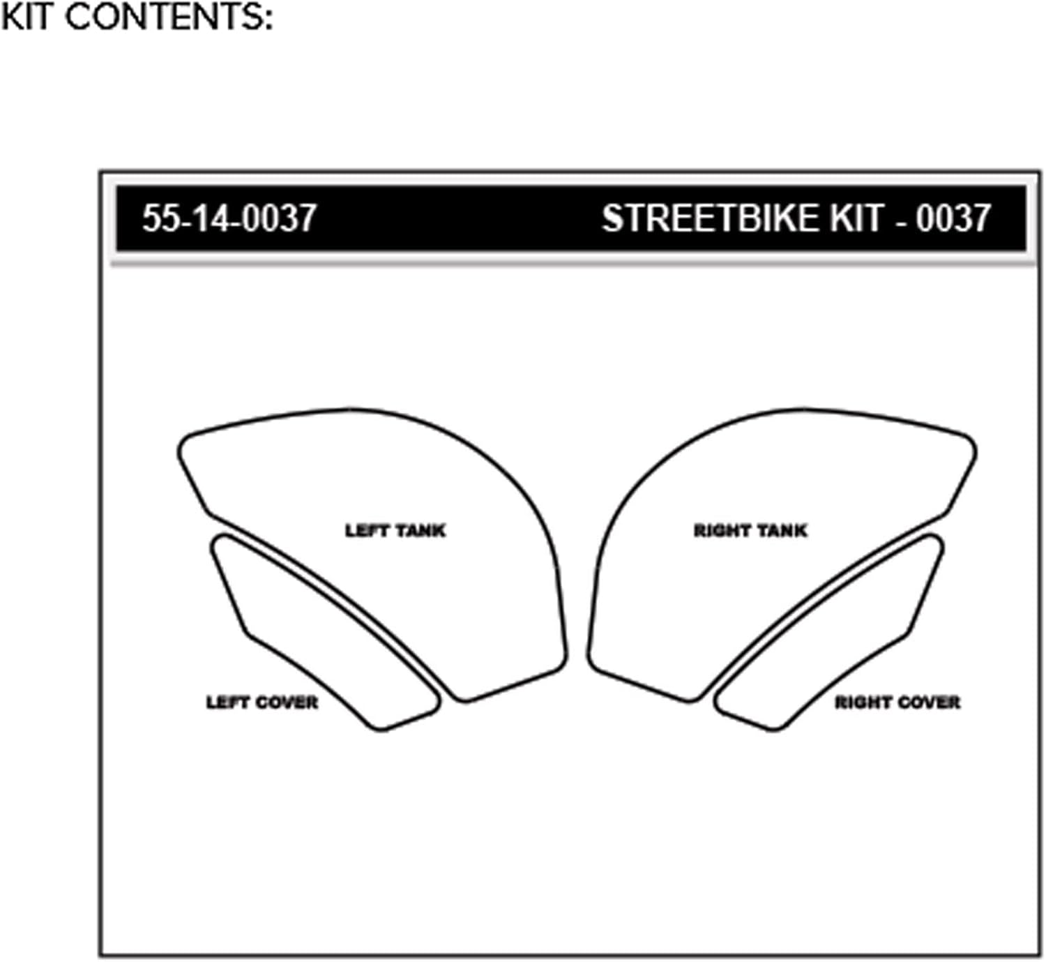 STOMPGRIP ICON ZX-6R 09-20 55-14-0037B Traction Pad Tank Kit, Black image number 2