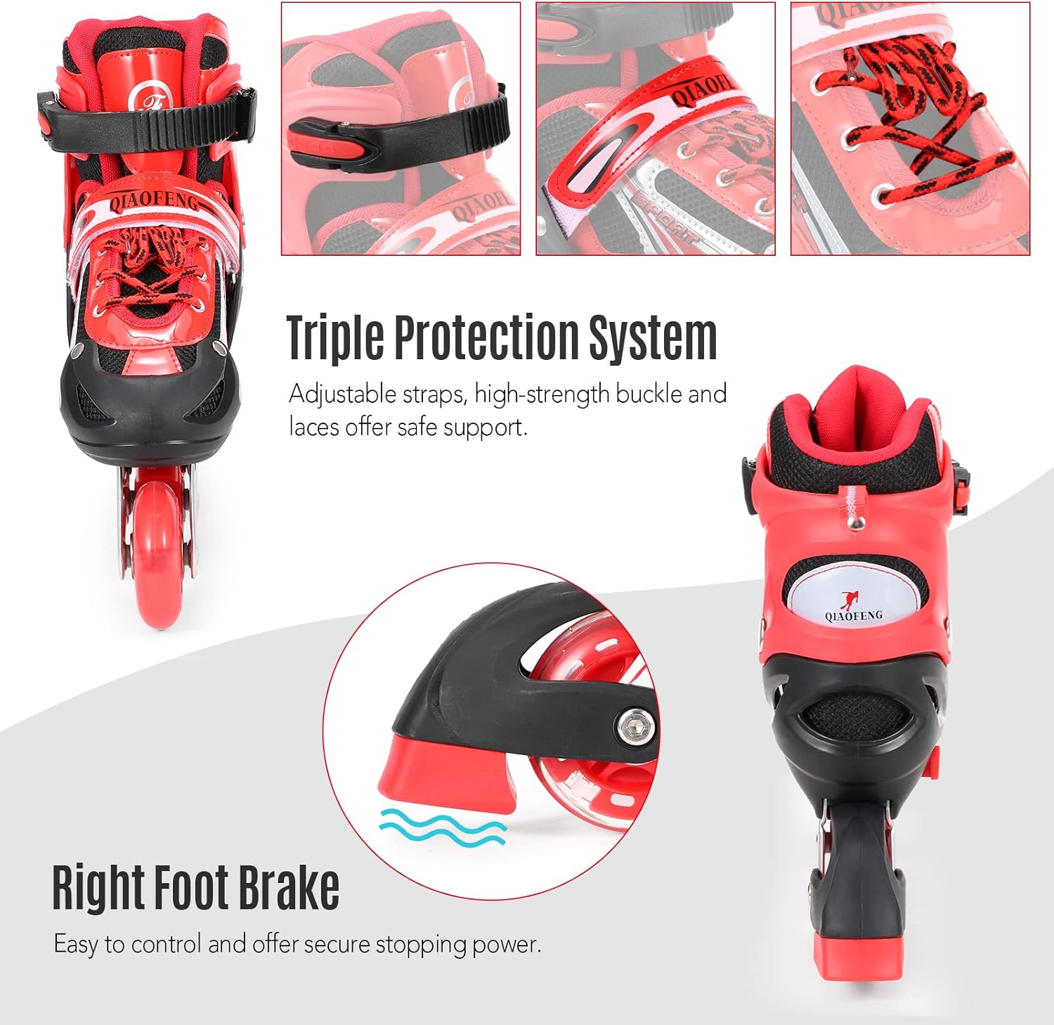 LAPOOH Adjustable Illuminating Inline Skates with Light up Wheels for Kids and Adults for Girls and Boys Men and Women image number 4