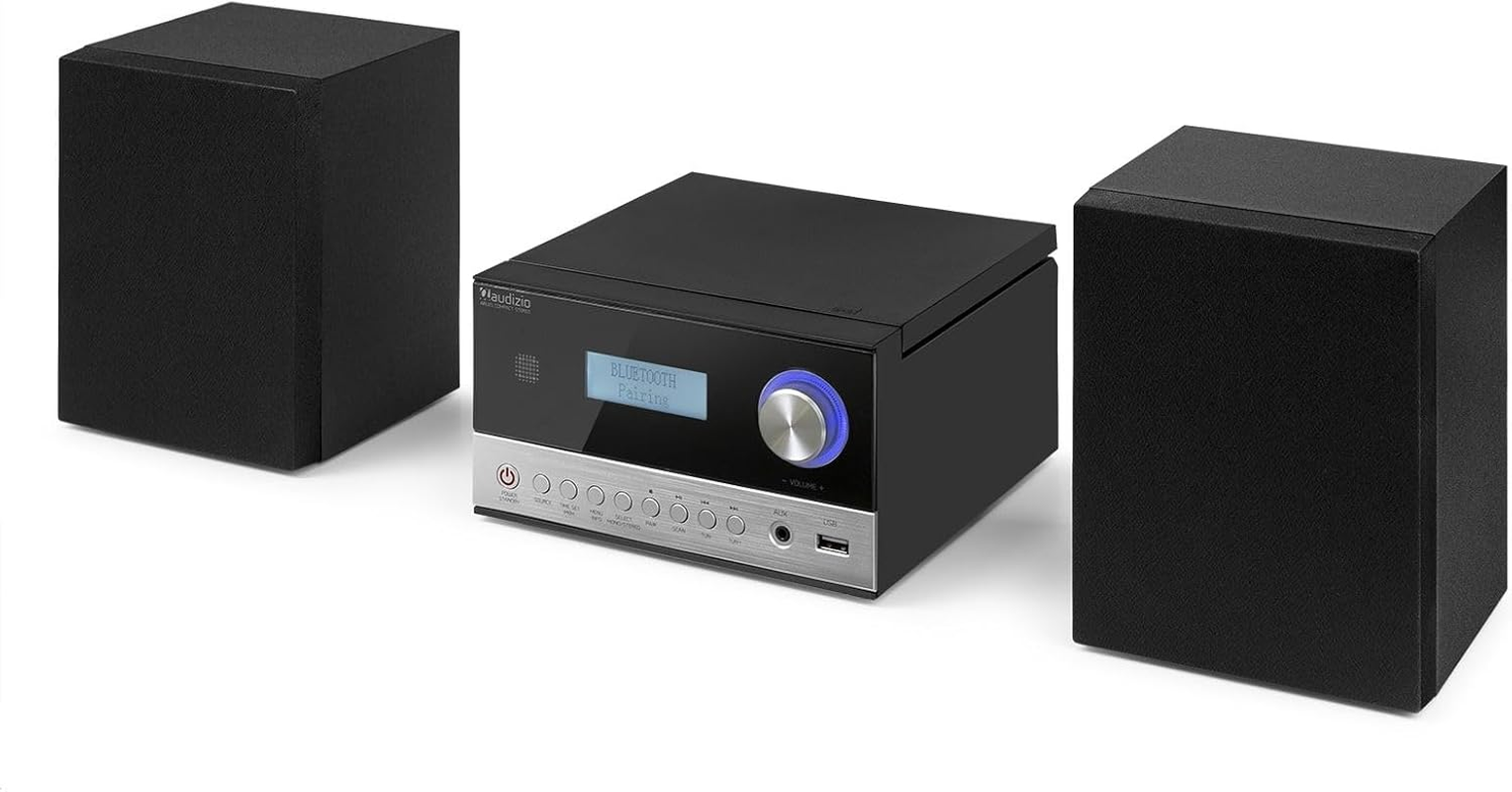 Audizio Arles &ndash; Micro Hifi System DAB+ Black/Silver, FM, CD, MP3, USB image number 4
