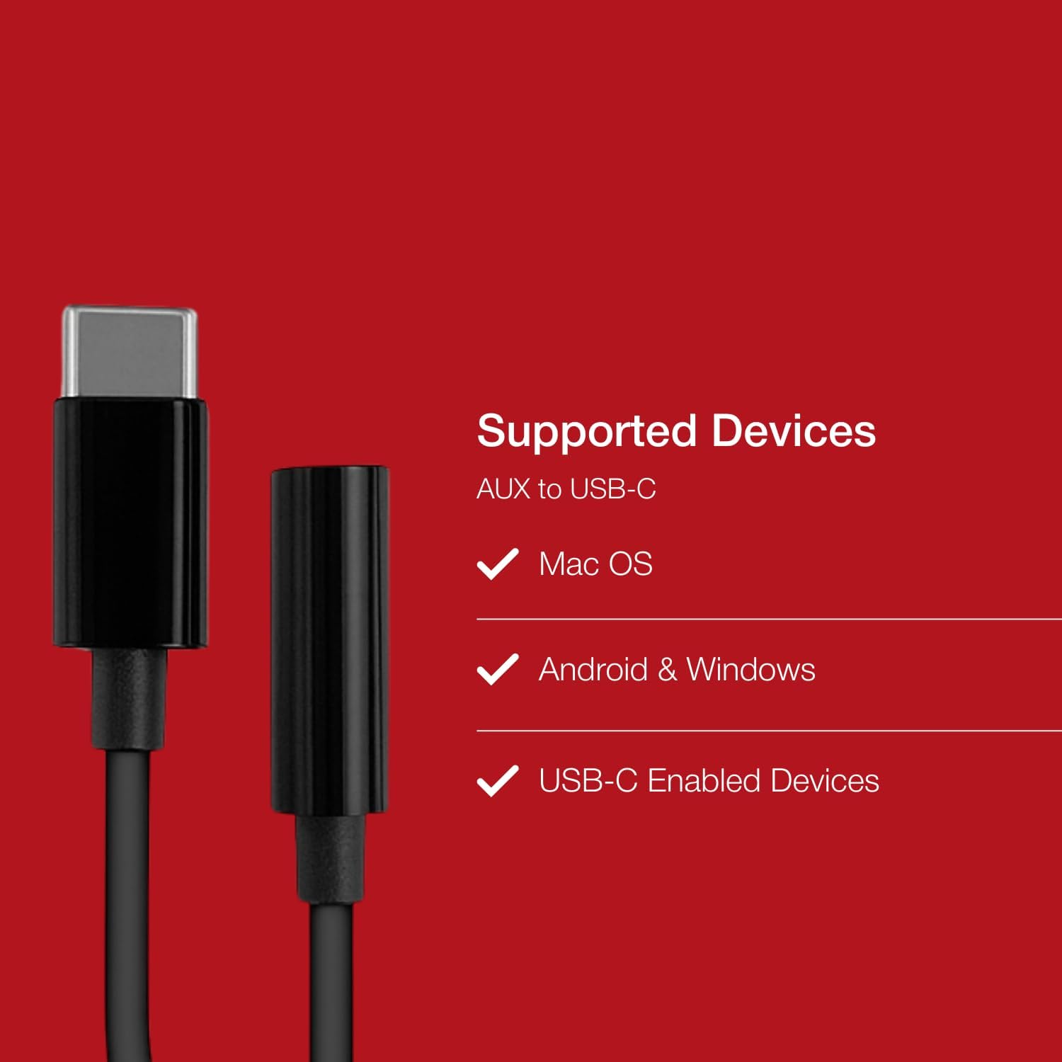 Shintaro Adaptor USB-C to 3.5Mm Audio Jack - Built-In 32-Bit DAC for Wired Microphones and Headsets image number 4