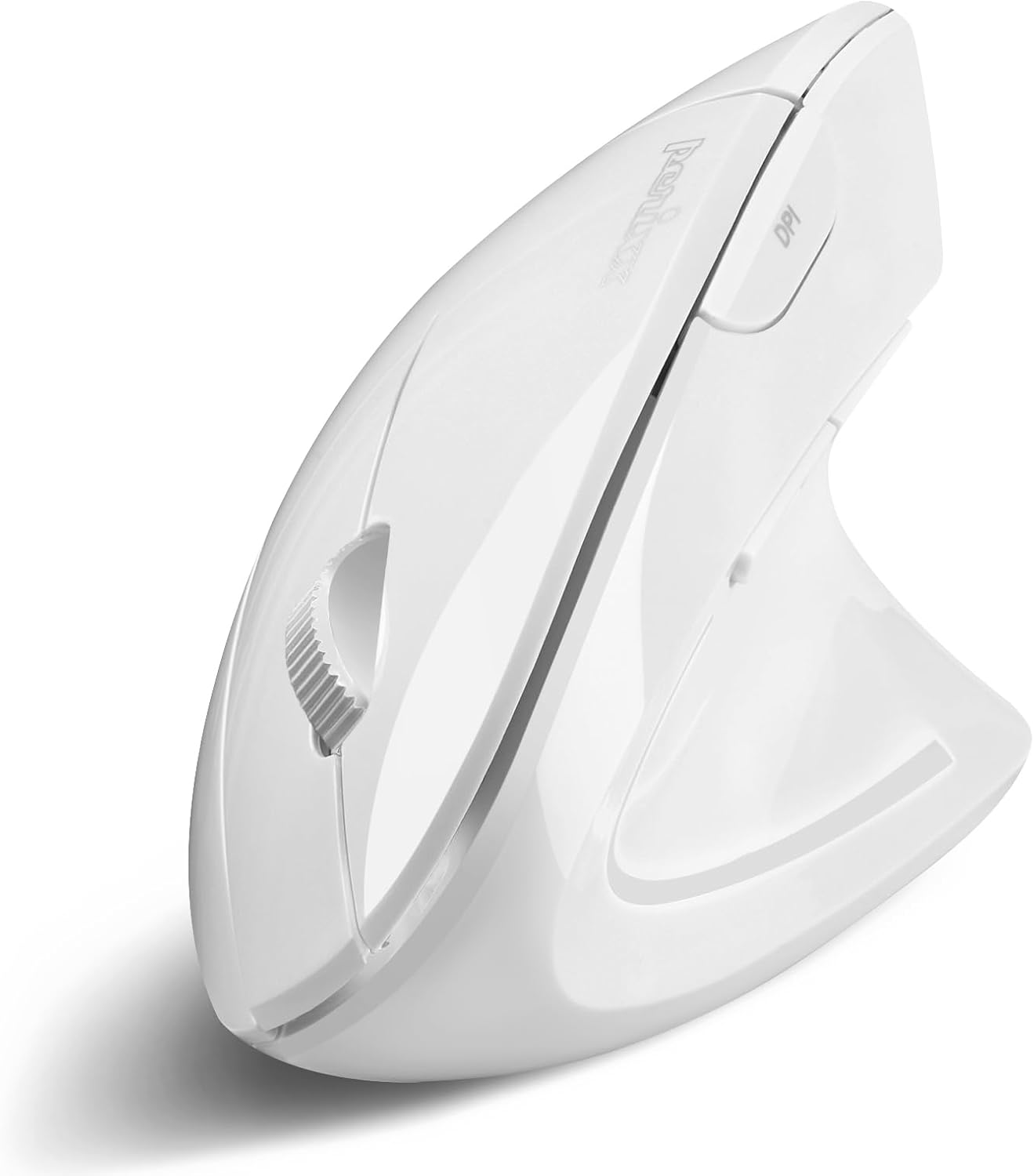 Perixx PERIMICE-813W Bluetooth Vertical Mouse - Wireless 3-In-1 Multi-Device Spec - Ergonomic Right-Handed Design - White image number 2