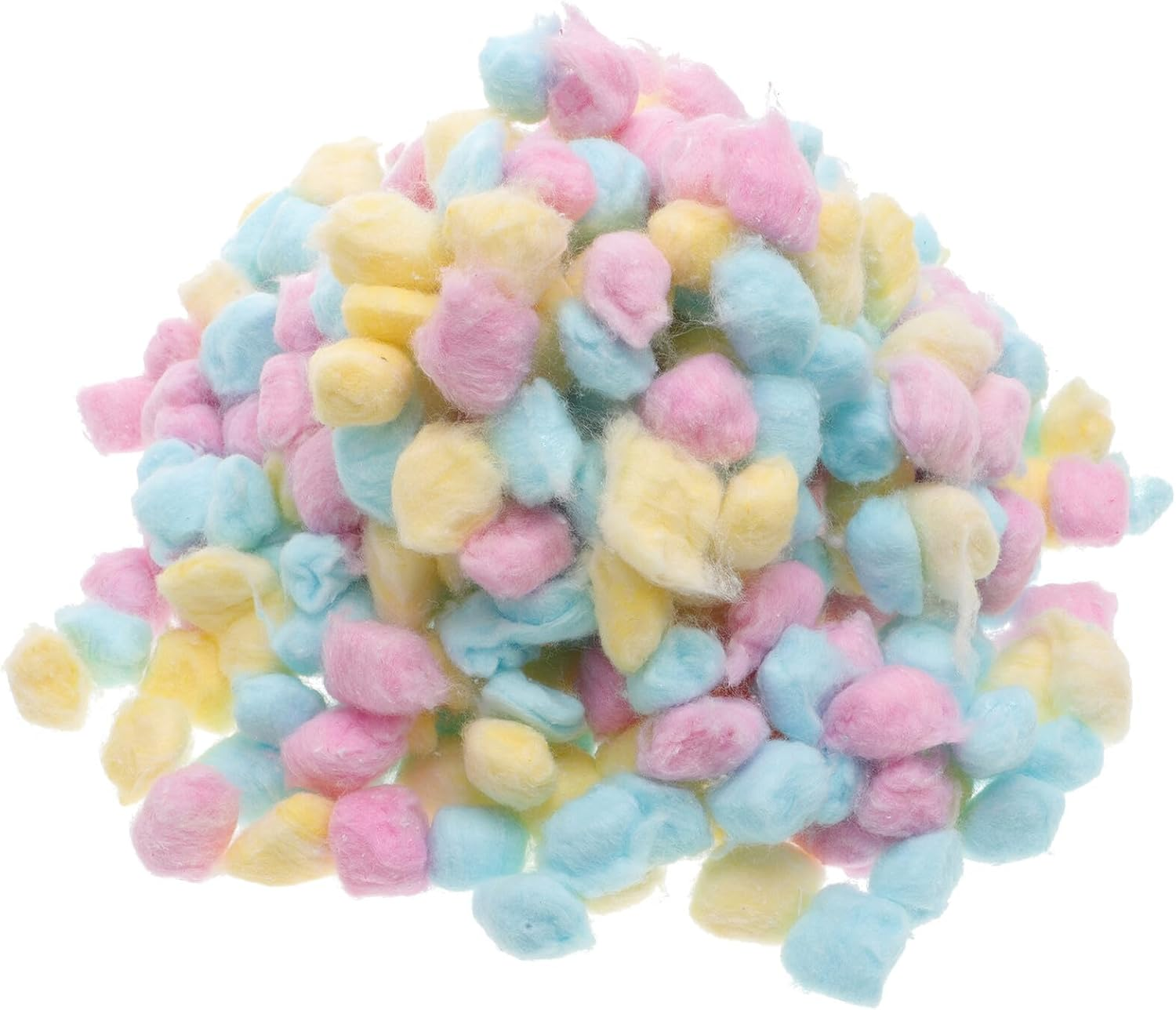 JEWEDECO Colored Cotton Balls for Boy Girl Soft Absorbent Small Cotton Balls for Face Washing Makeup Removal Beauty Salon and Home Use Pink Yellow Blue image number 5