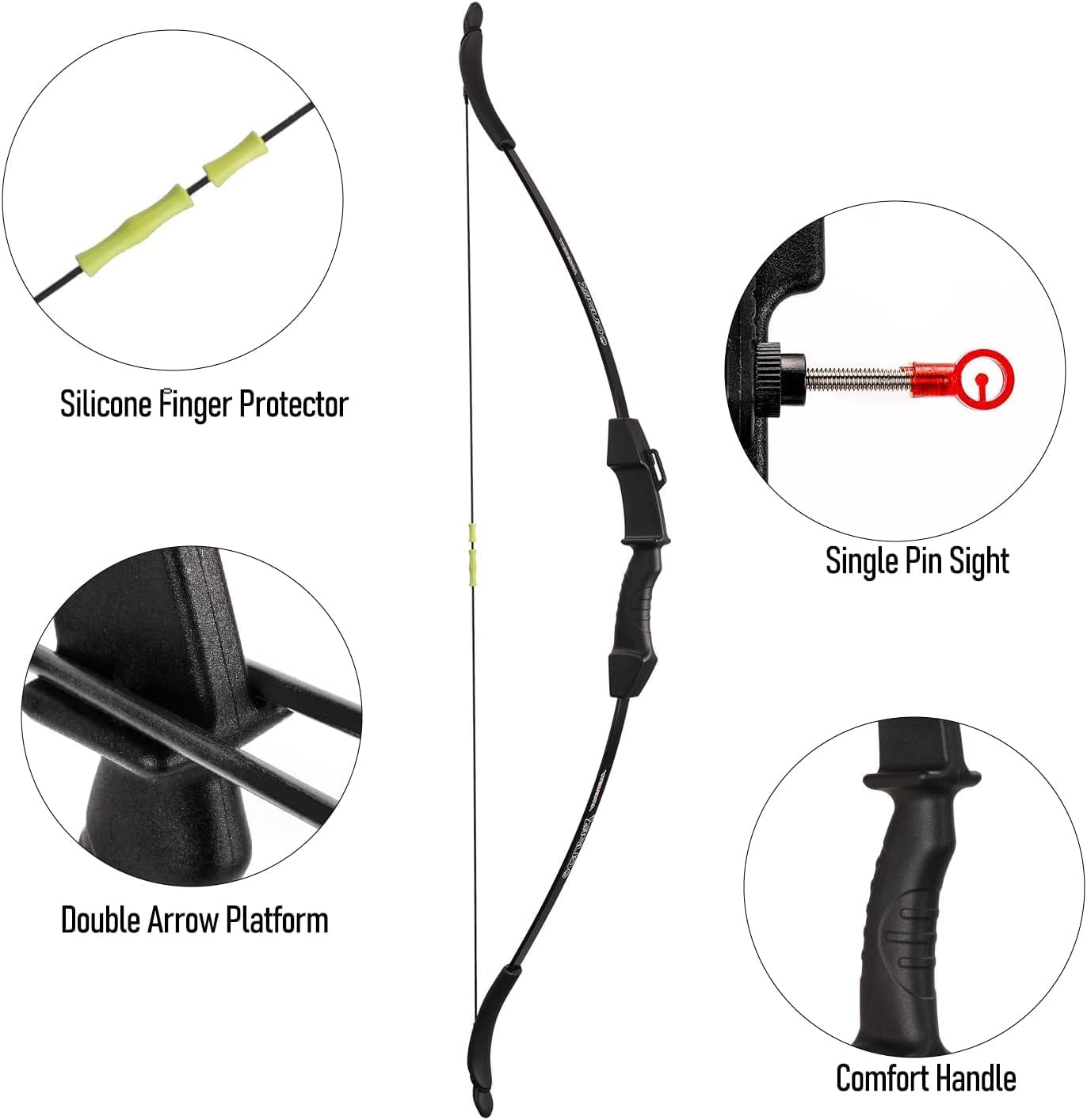 40" Youth Bow and Arrow Set for Kids 8-12 & Teens - Ambidextrous Recurve Archery Gear with Safety Arrows - Toys for Ages 8-13, Left Right Hand Beginners Longbow Kit image number 2