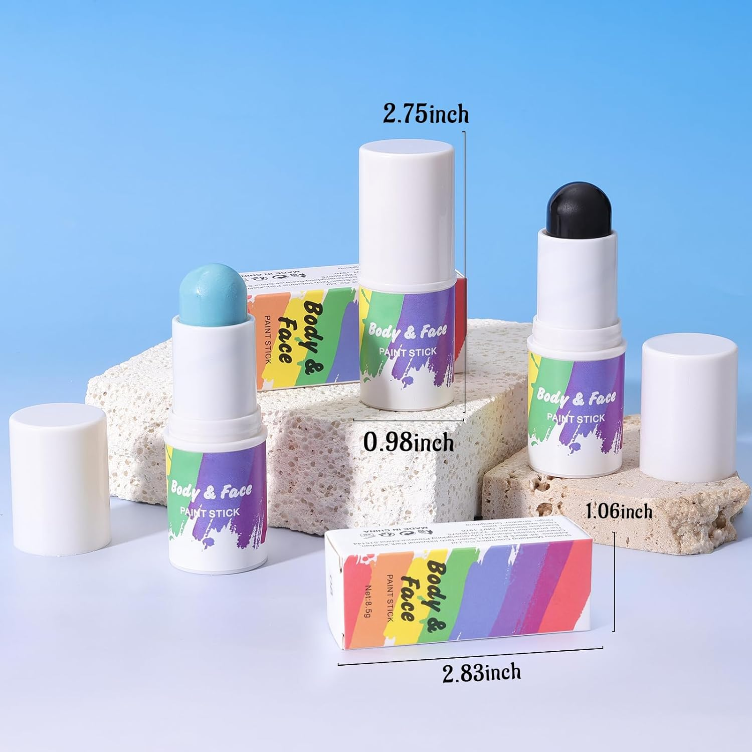 DAGEDA Black Face Paint Stick, Eye Black Stick for Football, Baseball, Lacrosse, Halloween, Cosplay Party SFX Professional Body Paint Makeup, Blendable, Waterproof Face Painting for Adults and Kids image number 3