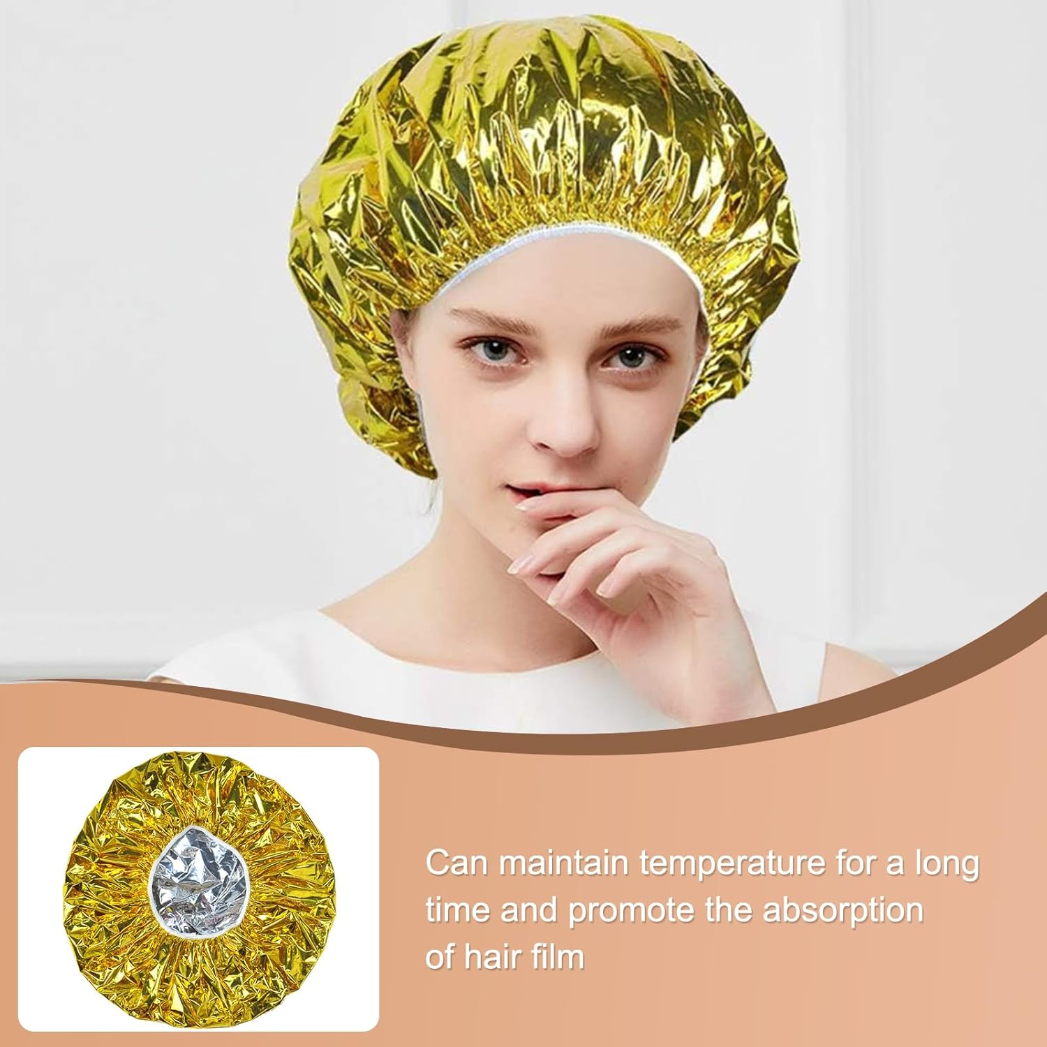 RTRTGS 6 Pieces Aluminium Heat Cap, Aluminium Foil Cap for Perm, Aluminium Deep Conditioning Heat Cap, Drying Hood for Hair, Salon Hair Cap, Nourishing Waterproof image number 4