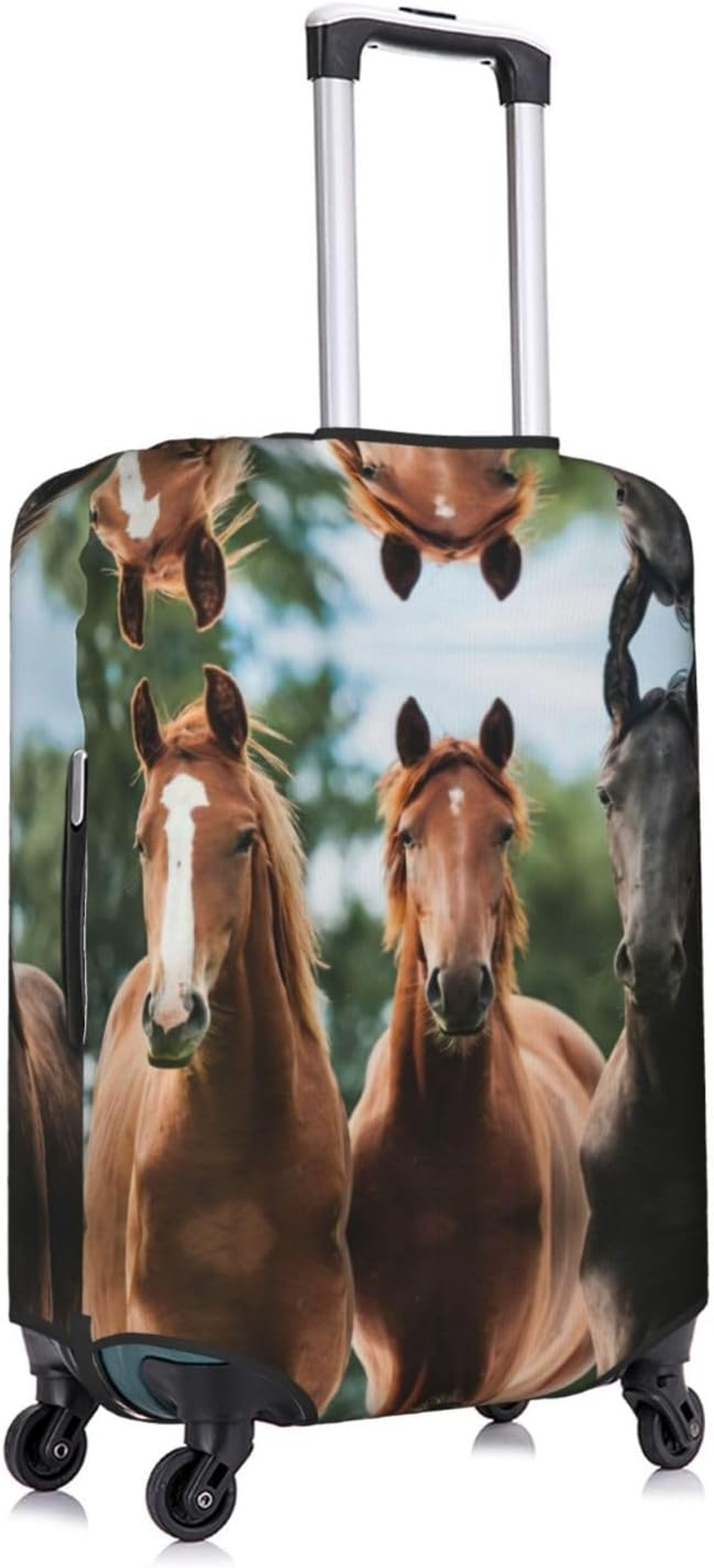 Odddot Animales Horses Print Travel Luggage Cover,Suitcase Protector Cover, Washable Baggage Covers,For 18-32 Inch Luggage, Animales Horses, Medium image number 3