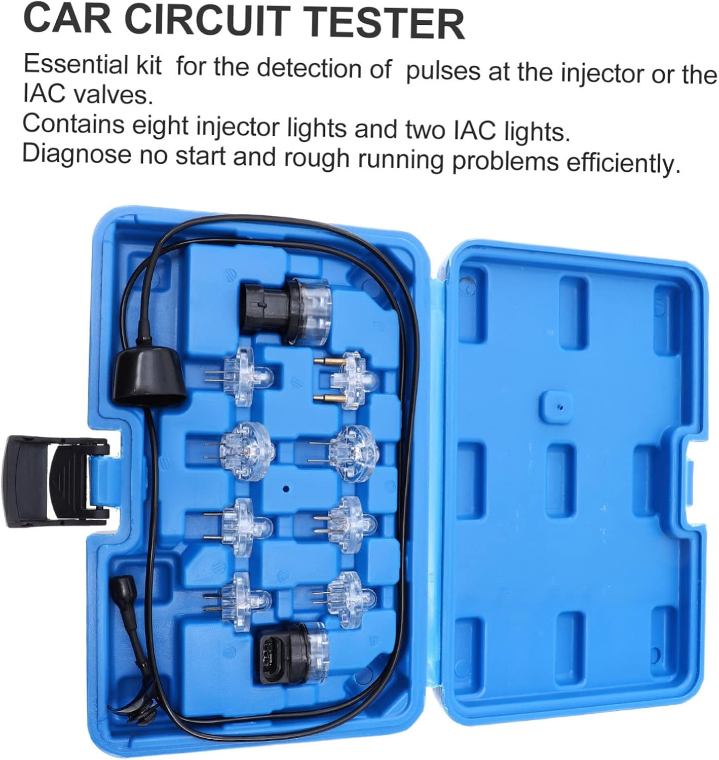 FUNOMOCYA 11Pcs Car Circuit Test Lights and Fuel Injector Tester Kit with Led Inspection Accessories for Automotive Electrical System Maintenance image number 6