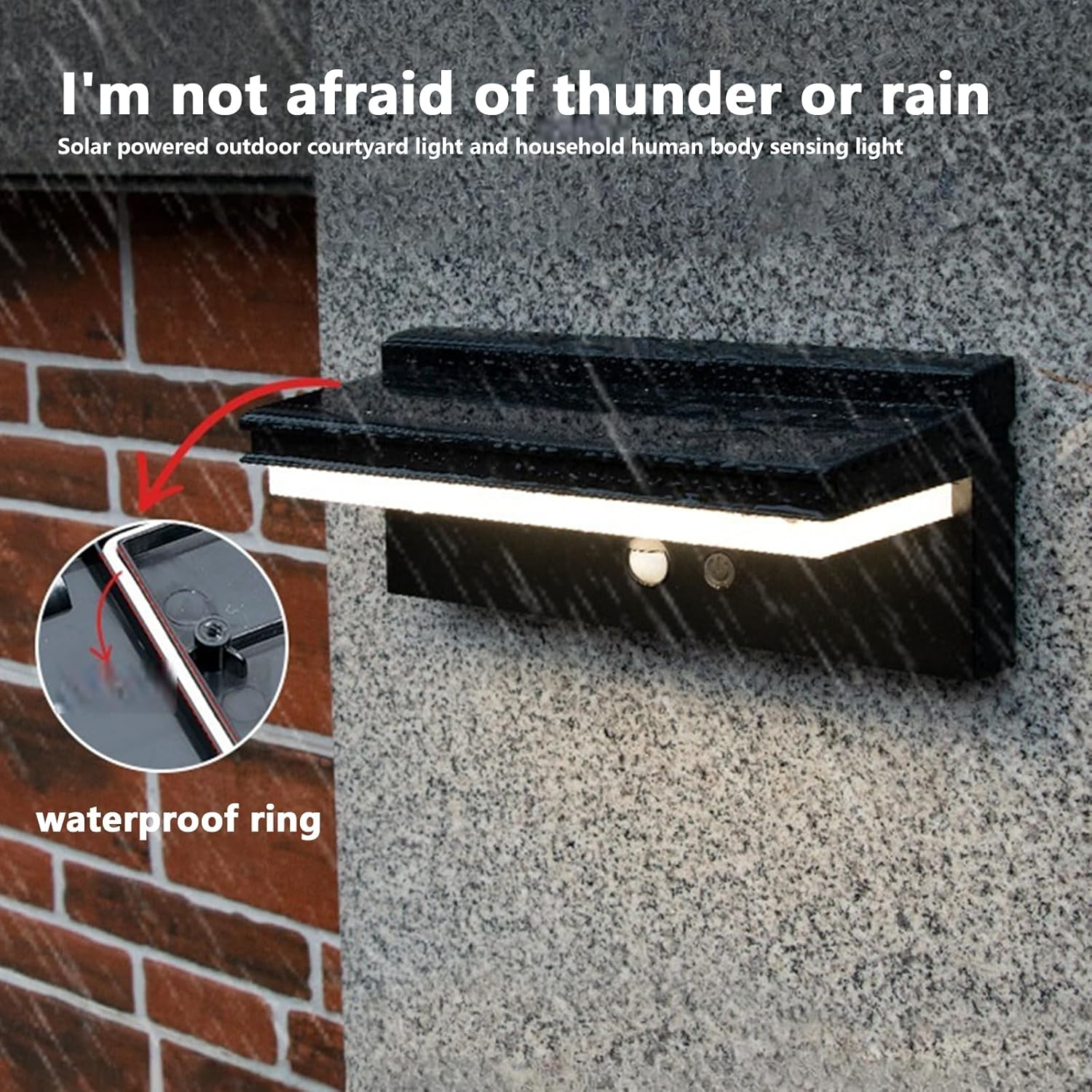 Solar Lights for Outdoor Use with Motion Sensor, LED Solar Wall Light Outdoor Warm White 3000 K, IPX5 Waterproof, 4 Light Modes, Super Bright Solar Lamp for Garden, Patio, Garage and Yard image number 1