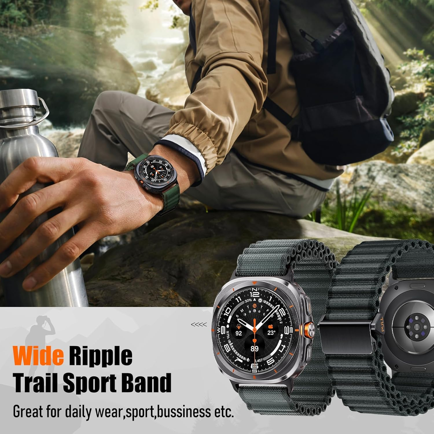 Alpine Loop for Samsung Galaxy Watch Ultra 2/Ultra 2025 2024 Bands Women Men, Adjustable Breathable Sport Nylon Loop Strap Wristband for Samsung Galaxy Watch 8/7 Ultra 47Mm image number 6