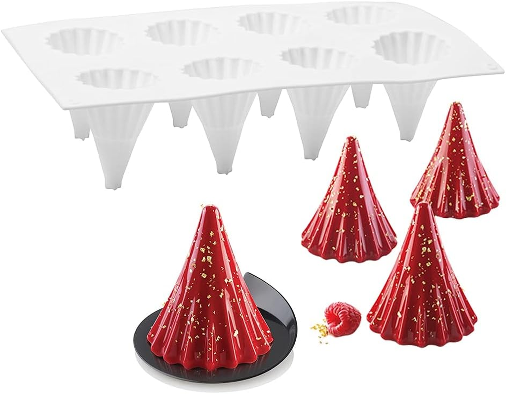 8 Cavity Christmas Tree Shaped Silicone Cake Mold Cookies Mousse Mould DIY Handmade Kitchen Baking Tools Decorating Zhengpingpai image number 3