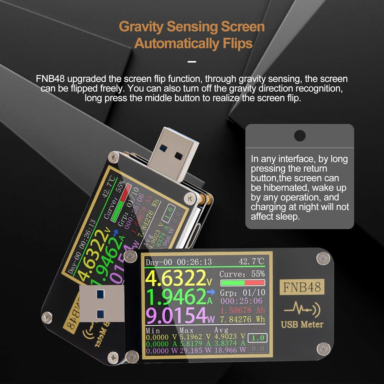 USB Tester USB Voltage Meter with Bluetooth PD Trigger Voltmeter USB 3.0 Voltage and Current Tester 4-24V 6.5A USB C Multimeter PPS Fast Charging Protocol QC2.0 3.0 FNB48 image number 2