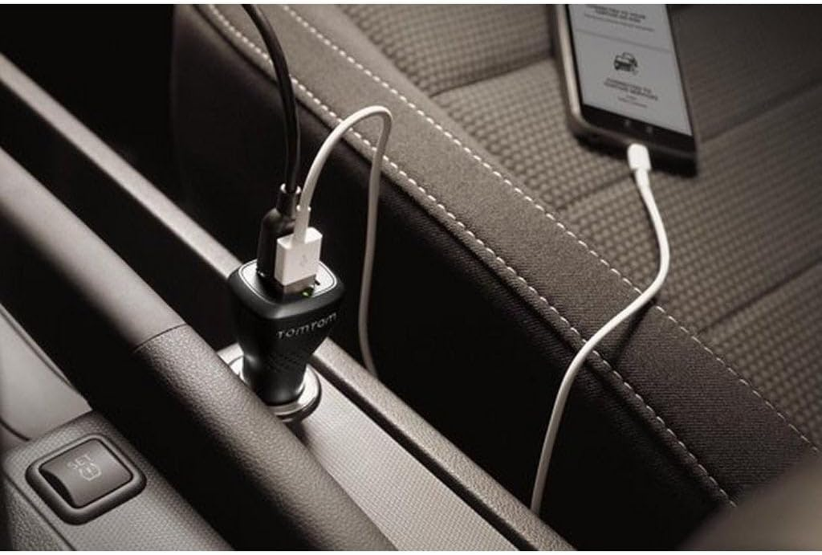 Tomtom High Speed Dual Car Charger, 2.4A per Port for All Tomtom Sat Navs and Any Other Devices That Charge with USB Such as Smartphones or Tablets (E.G. Iphone, Samsung Etc) image number 1