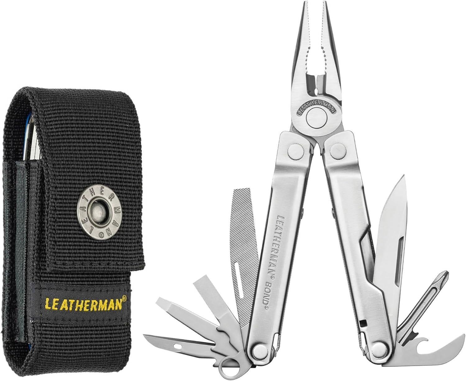 Leatherman Bond Multitool with Pliers and Wood/Metal File, Stainless with Nylon Sheath (Box) image number 5