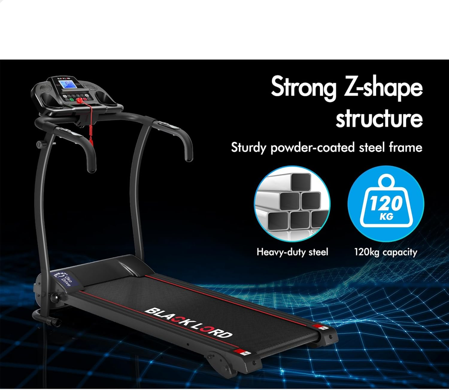 BLACK LORD Foldable Treadmill Running Machine 2.2HP, Electric Fitness Equipment Walking Pad for Exercise Walking Jogging Hiking Workout Cardio Aerobic Home Gym Office Commercial (Onyx FD-X) image number 5