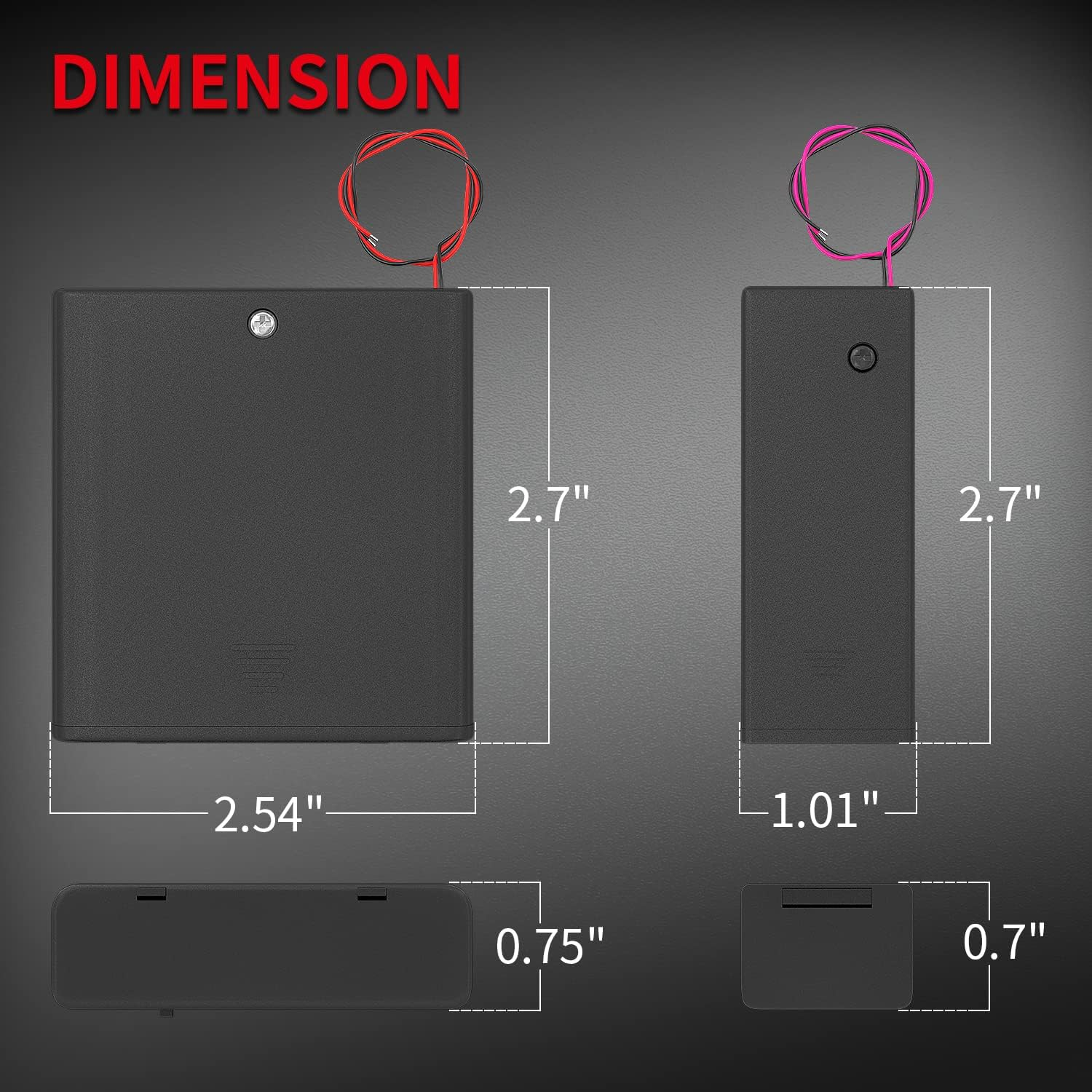 DAIERTEK AA Battery Holder Pack Single 1-4 AA Battery Holder with Switch Leads Cover Battery Box Case -Total 8Pcs image number 5