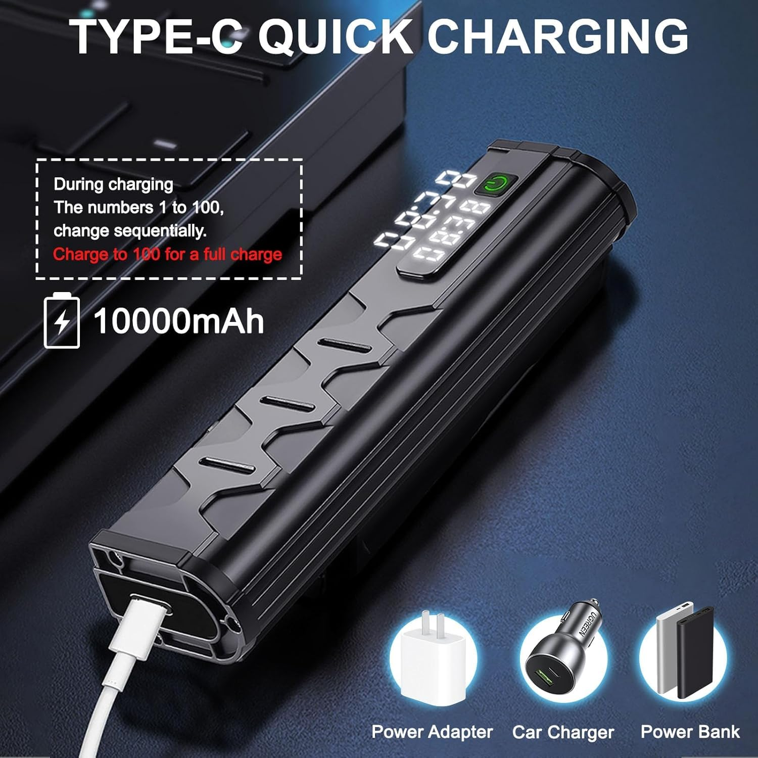 4800 Lumen Bike Lights, USB-C Rechargeable Bicycle Light, Super Bright Bike Lights for Night Riding, IP65 Waterproof Bicycle Headlight, for Commuters Adults and Children image number 3