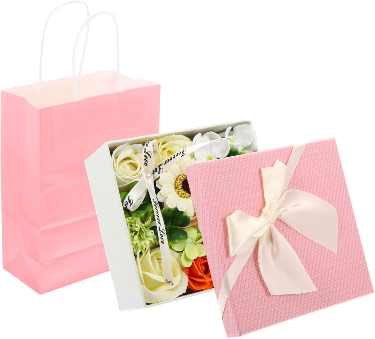 1 Box Simulation Carnation Essential Oil Rose Soap Floral Scented Soap Floral Bath Soap Flower Bouquet Soap Dining Table Decor Soap Carnation Soap Flower Petal Mother image number 2