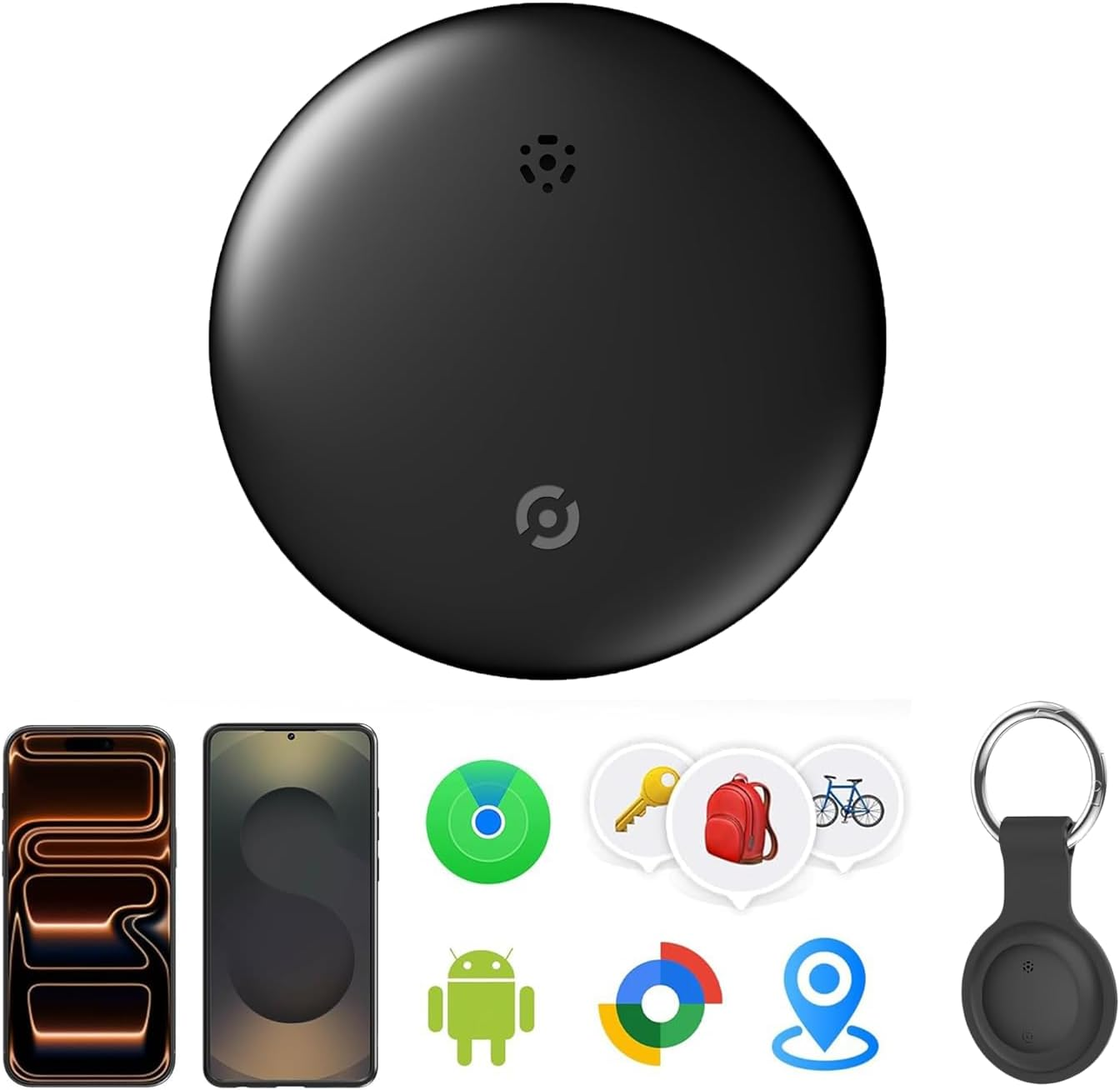 Tracker Smart Tags Android & Ios-Dual System Bluetooth Luggag Tracker Keys Finder/Item Locator Work with Apple Find My (Ios)&Google'S Find Hub(Android) for Key,Backpack,Luggage Black (1 Pack) image number 2