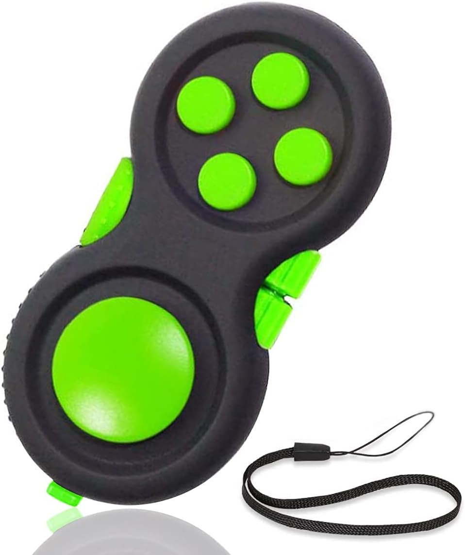 Small Fidget Pad Buttons Controller Toys for Kids Adults with Anxiety and Autism (Black & Red)