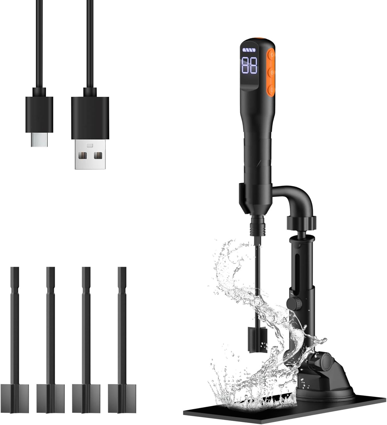 Rechargeable Resin Mixer with Stand | 3 Speeds Control | Timed Stop Function | 4 Electric Stirrer Paddles for Epoxy Resin, Silicone, Paint Mixing, Soap Making, Resin Tools, DIY Crafts (Light Green)