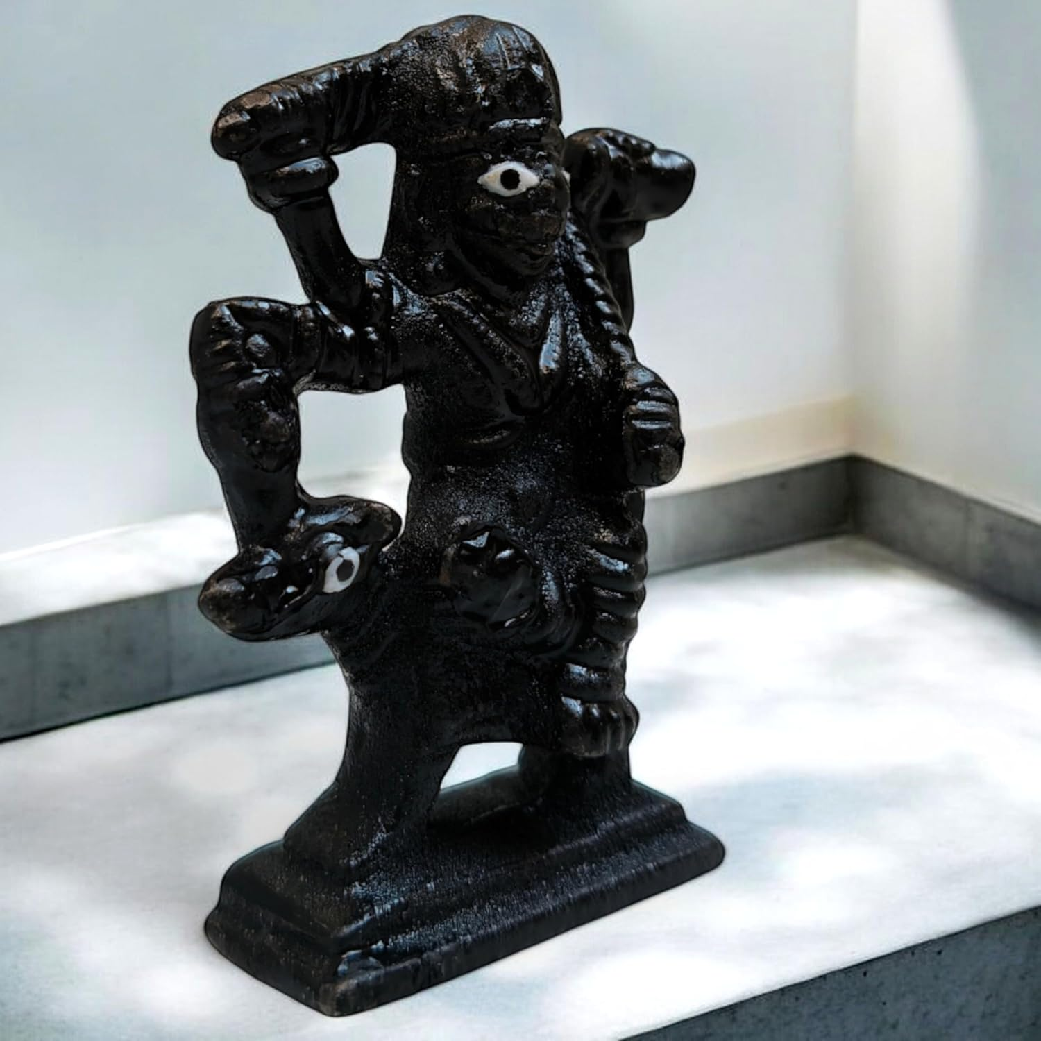 Iron Kaal Bhairav Mahakal Statue 3'' Inch &ndash; Hindu Tantric Deity Idol | Fierce Avatar of Lord Shiva | Batuk Bhairav Murti for Pooja, Temple, Tantra, Siddhi | Spiritual Home & Office D&eacute;cor Gift image number 2