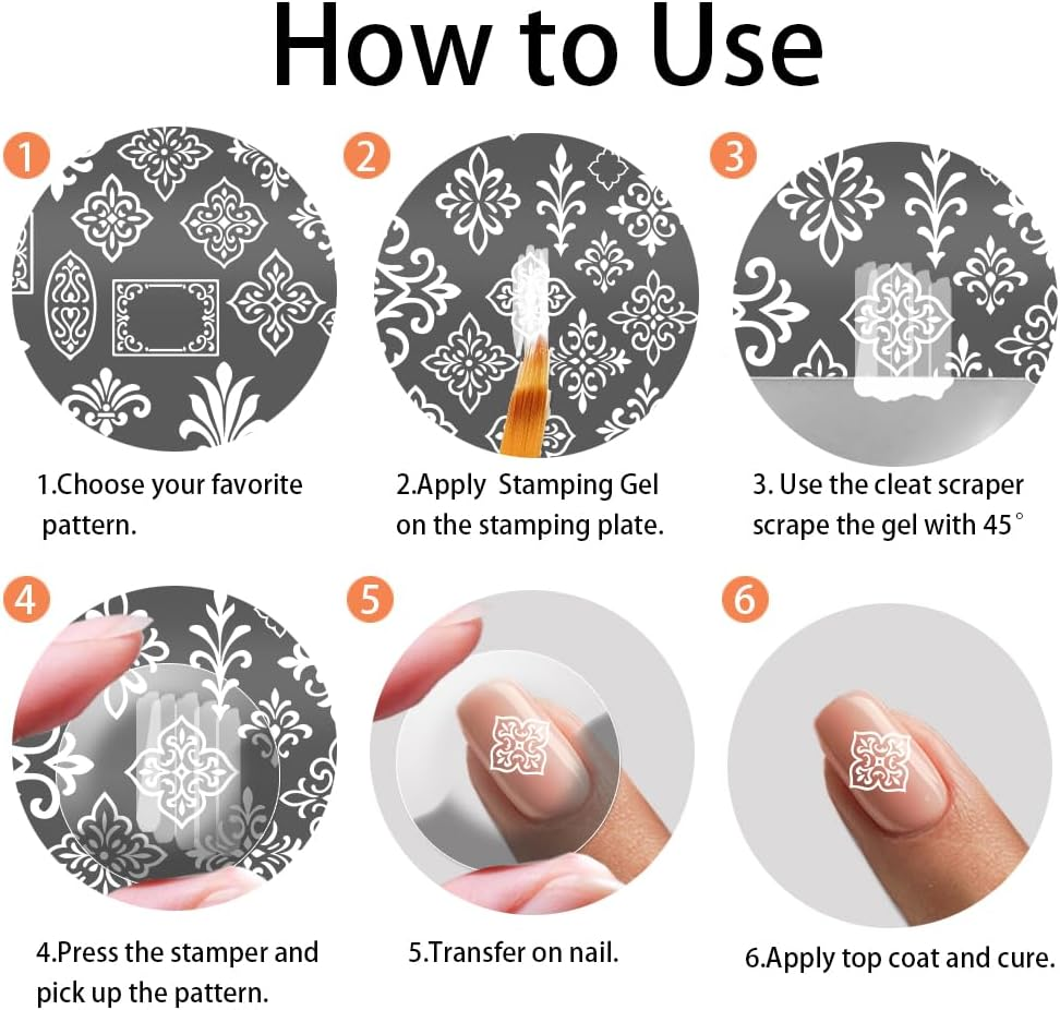 PH Pandahall 3 Pieces Vintage Decoration Pattern Nail Stamping Plate Vintage Picture Frame Flower Print Art Template Stainless Steel Nail Picture Plate Set for Women DIY Print Decoration 12 X 6 Cm image number 5