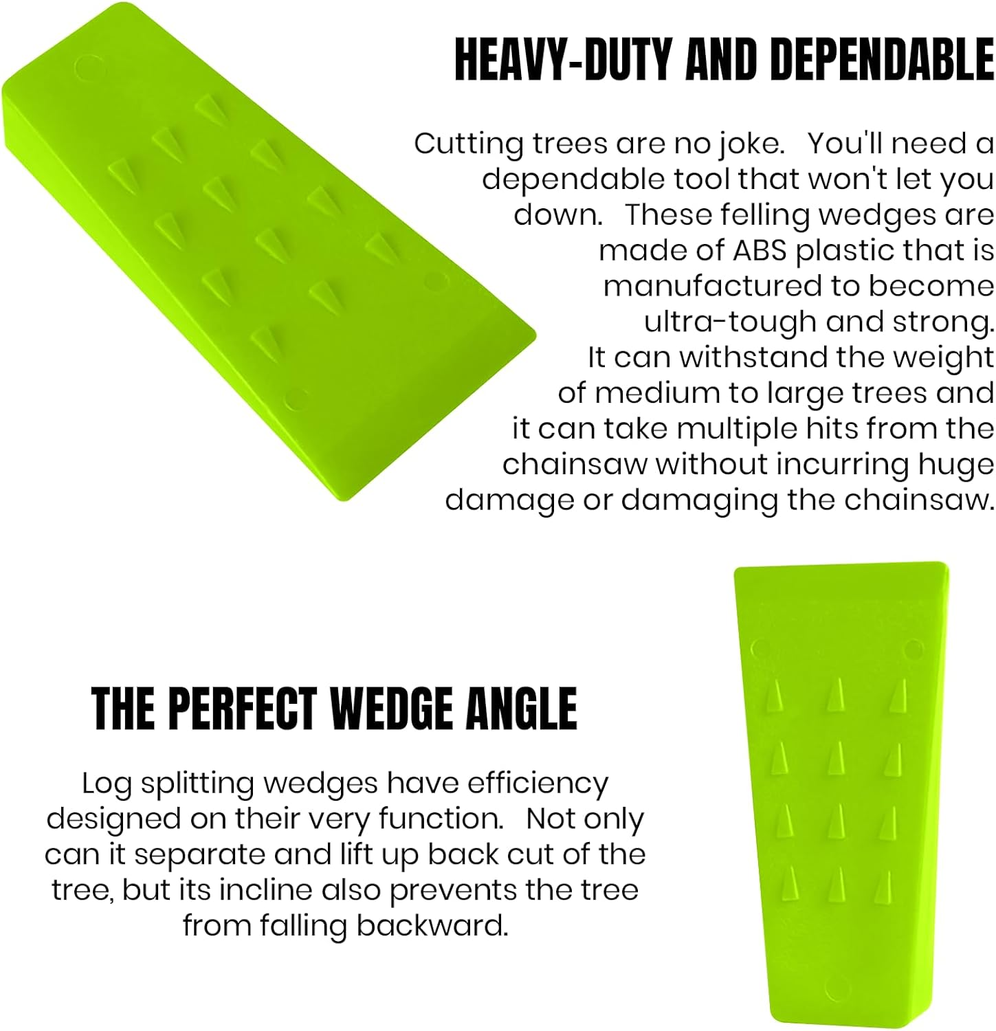 AR-PRO 6 Pack Tree Felling Wedges with Spikes for Safe Tree Cutting &ndash; 5.5&rdquo; Wedges with Storage Bag; 6 Felling Dogs to Guide Trees Stabilize and Safely to Ground for Loggers and Fallers