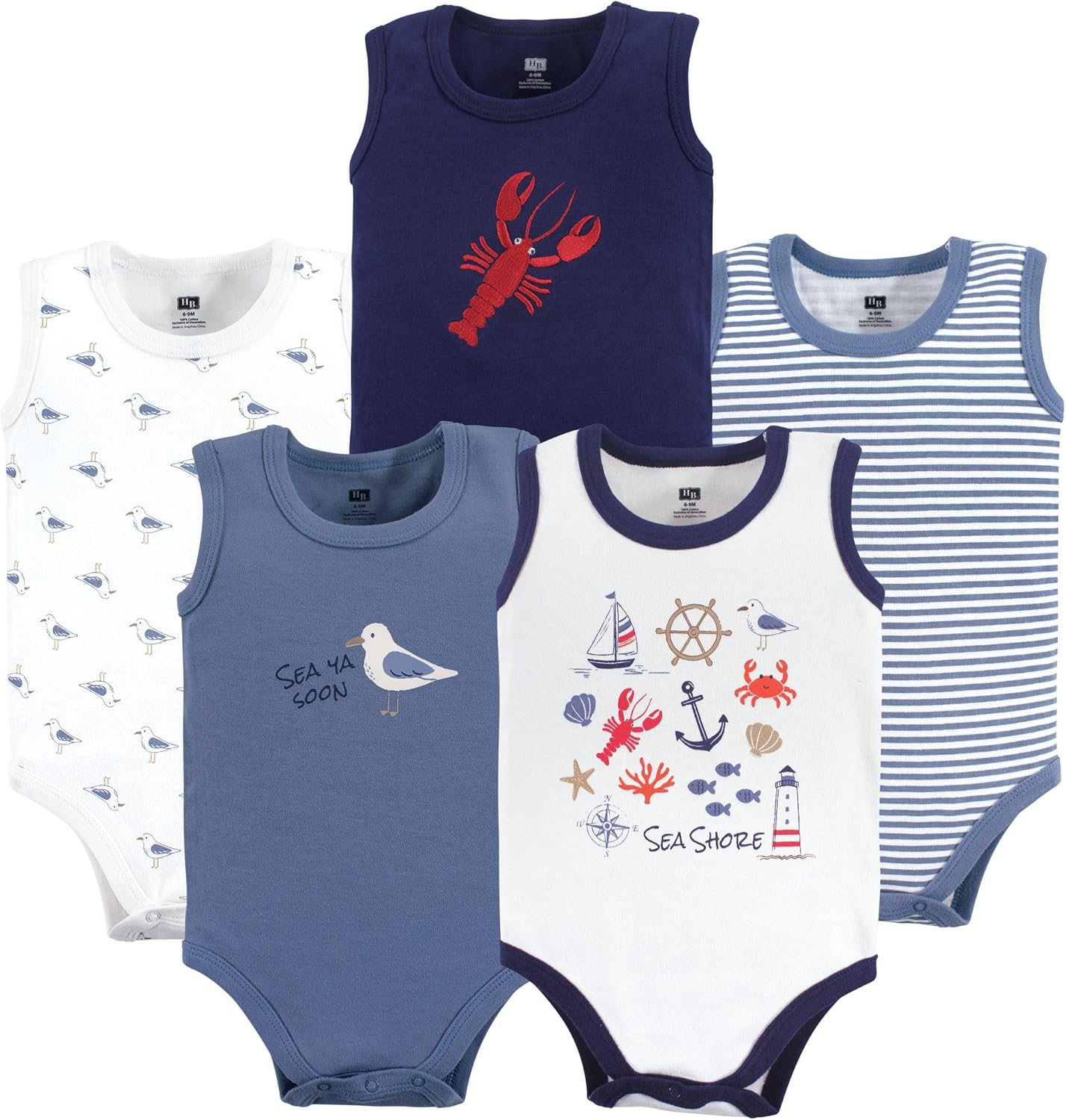 Hudson Baby Baby 5 Pack Sleeveless Cotton Bodysuits