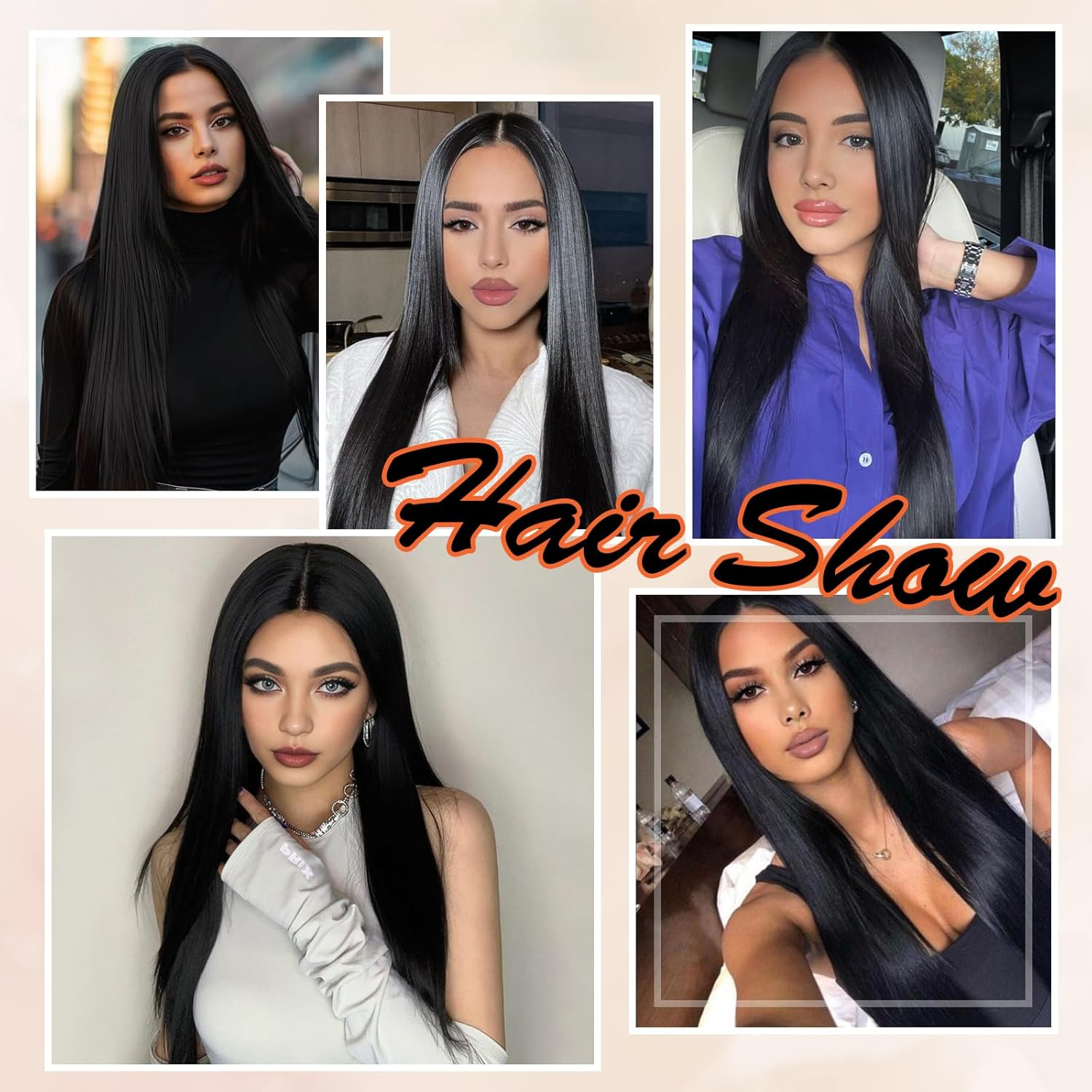 Long Black Wig for Women Halloween Cosplay Long Black Straight Hair Wig Natural Colored Synthetic Hair for Women Party Costume(28Inch, Black)