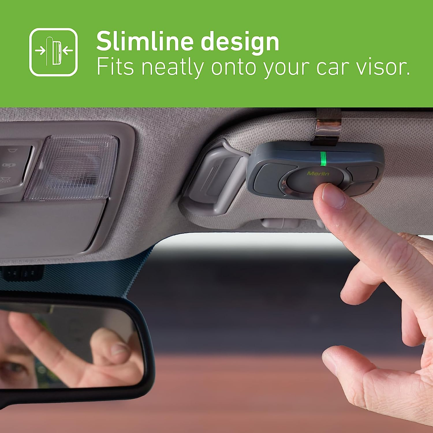 Merlin E964M Four Button Car Visor Garage Remote Control (Security+2.0 & Security+) Compatible for Merlin & Chamberlain Garage Door Openers, Control 4 Garage Door Opener, Car Visor Clip Included image number 3