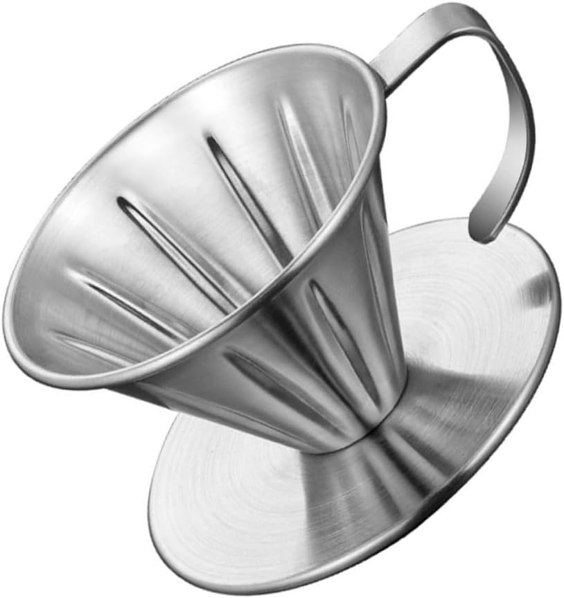 NAMOARLY Stainless Steel Coffee Dripper with Precision Filter Reusable Tea Slag Funnel Home Coffee Funnel for Manual Brewing Easy to Clean and Safe to Use image number 5