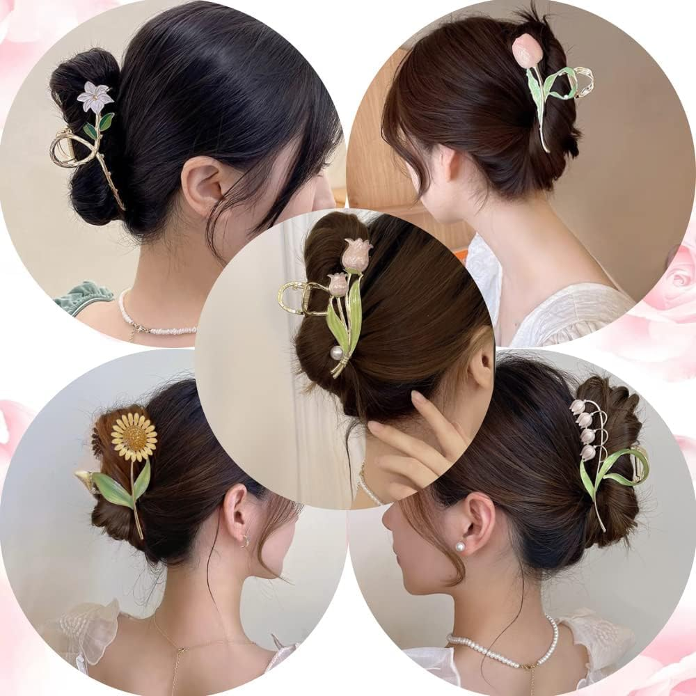 Large Flower Hair Clip Large Non-Slip Hair Clips Strong Hold Hair Accessories for Women Girls Hair Clips