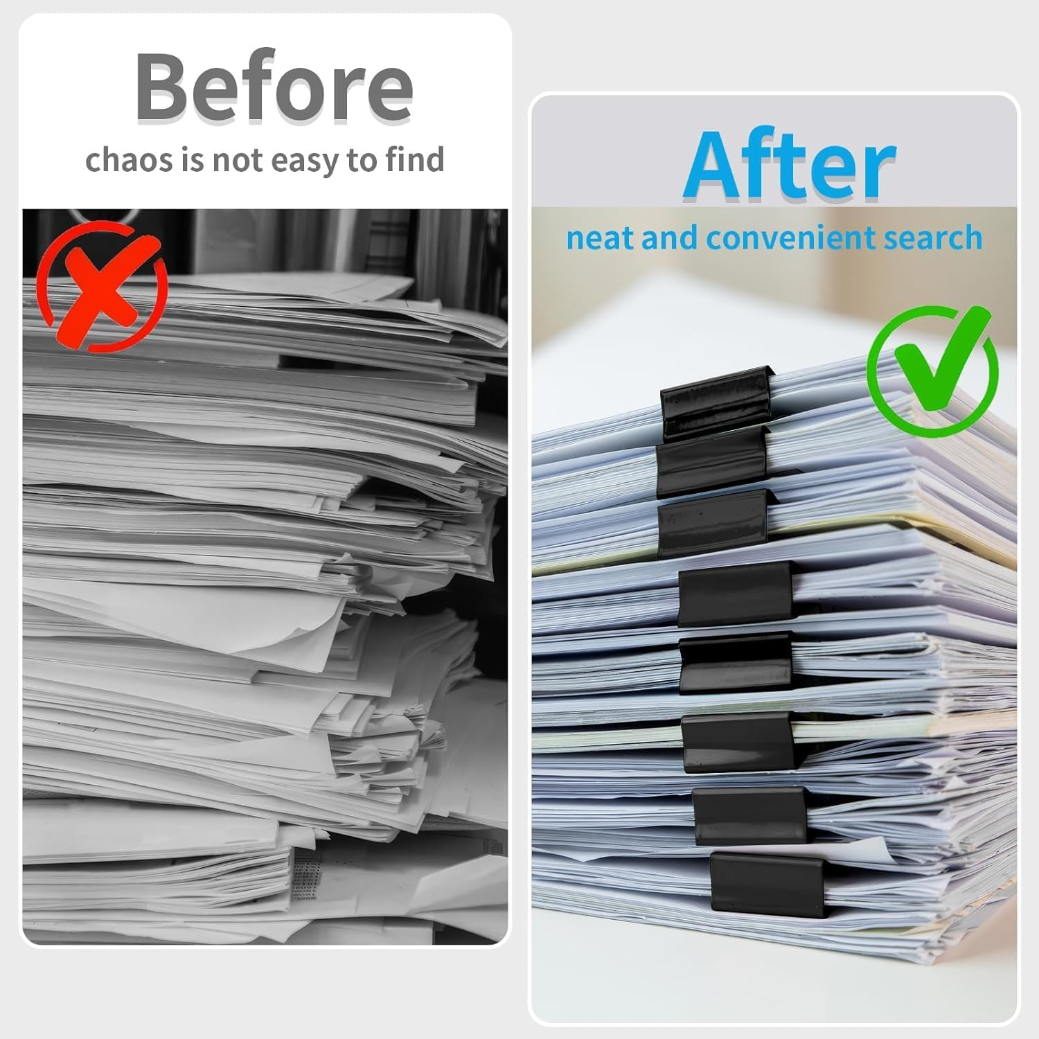 180 Pcs Paper Binder Clips, Mini Bulldog Clips Small Clips for Paper 15Mm 5/8 Inch, Office Supplies Micro Size Office Clips for Home School (Black) image number 1