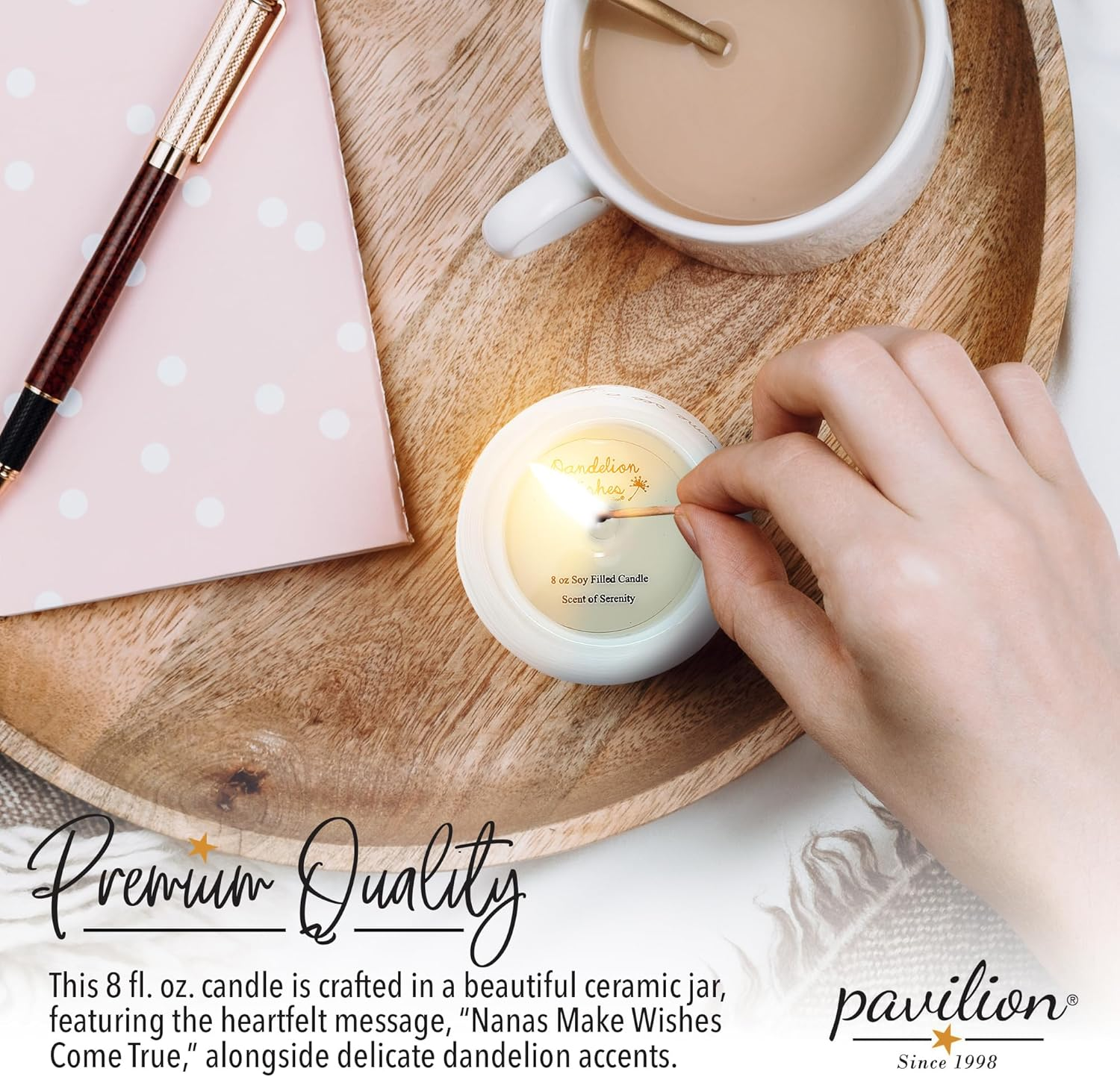 Dandelion Wishes 77148 Ceramic Candles Nanas Make Wishes Come True Ceramic Soy Candle image number 6