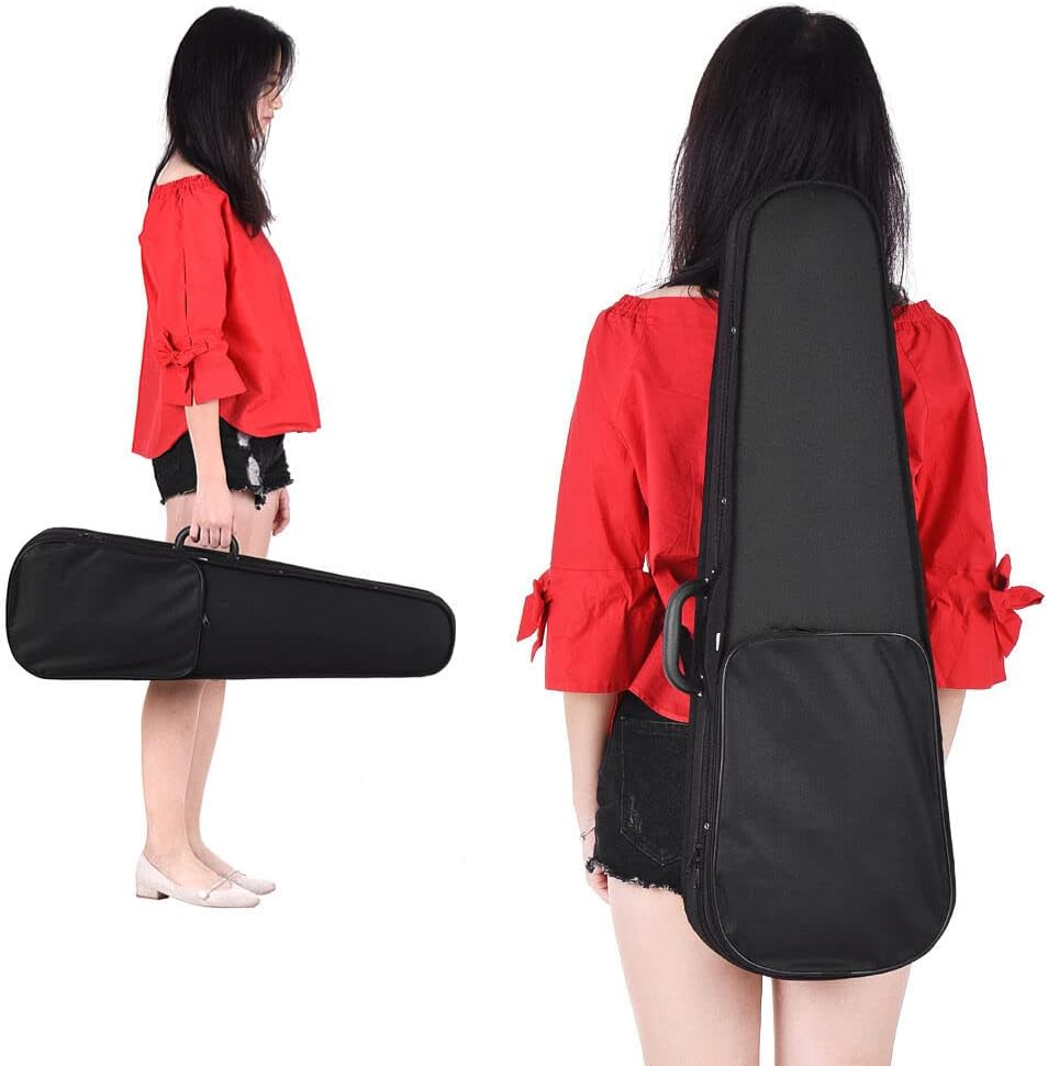 Tignapoo Professional 4/4 Full Size Violin Triangle Shape Case Box Hard & Super Light with Shoulder Straps for Stradivarius Violins Burgundy image number 3