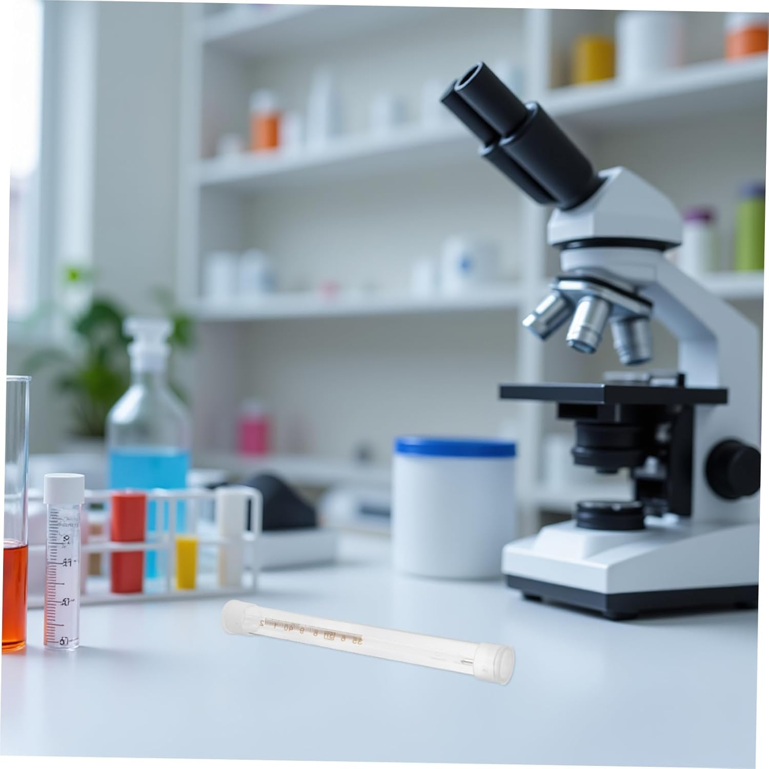 KICHOUSE 10Pcs Thermometer Storage Container Thermometer Carry Tube Protector Case Cover Tube Hard Plastic Case Pp Transparent image number 5