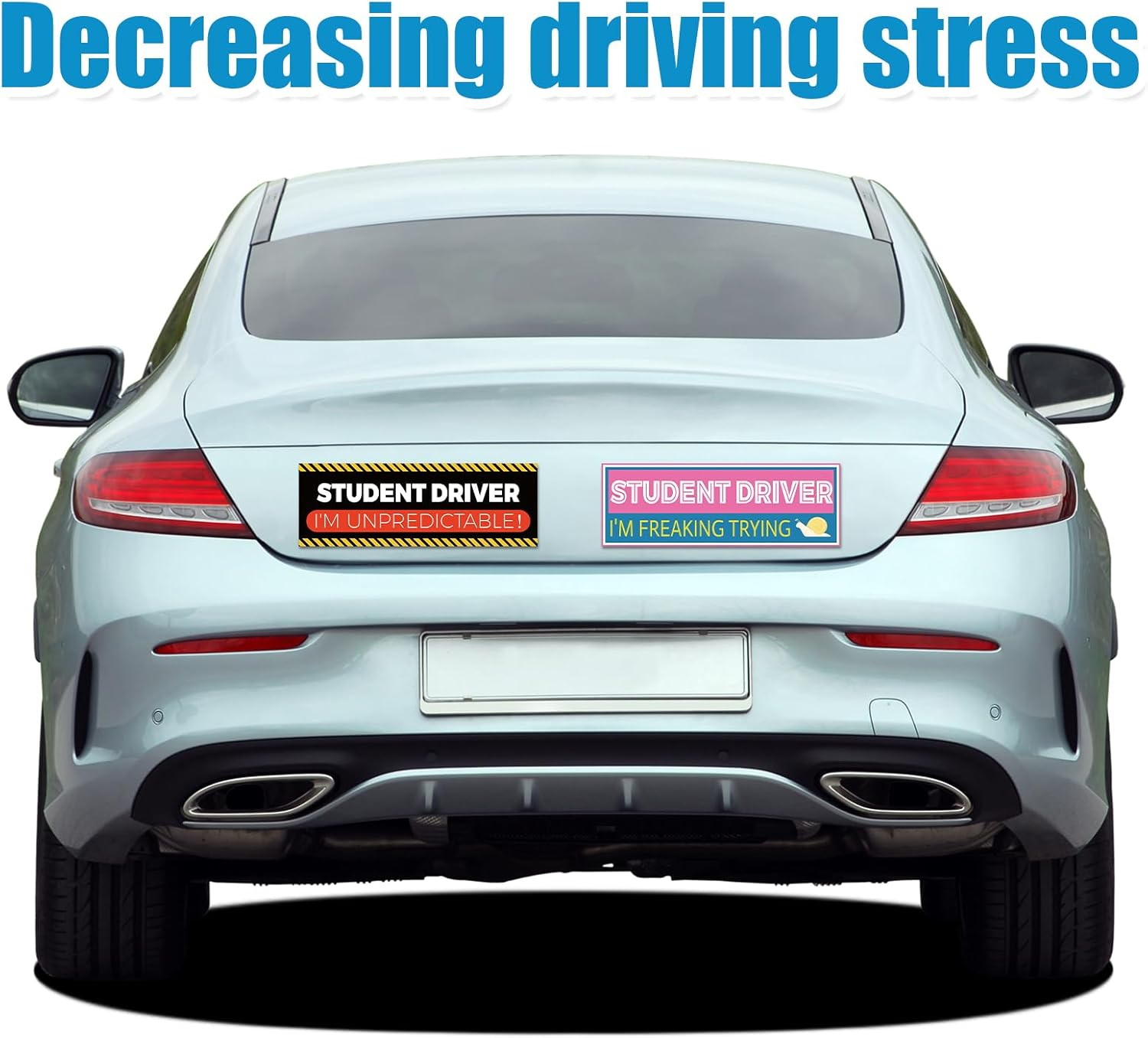 4Pcs Student Driver Magnet for Car, Reflective Car Bumper Stickers Please Be Patient Student Magnet Driver in Training Car Magnet Vehicle Safety Attention Sign for Car Windows image number 3