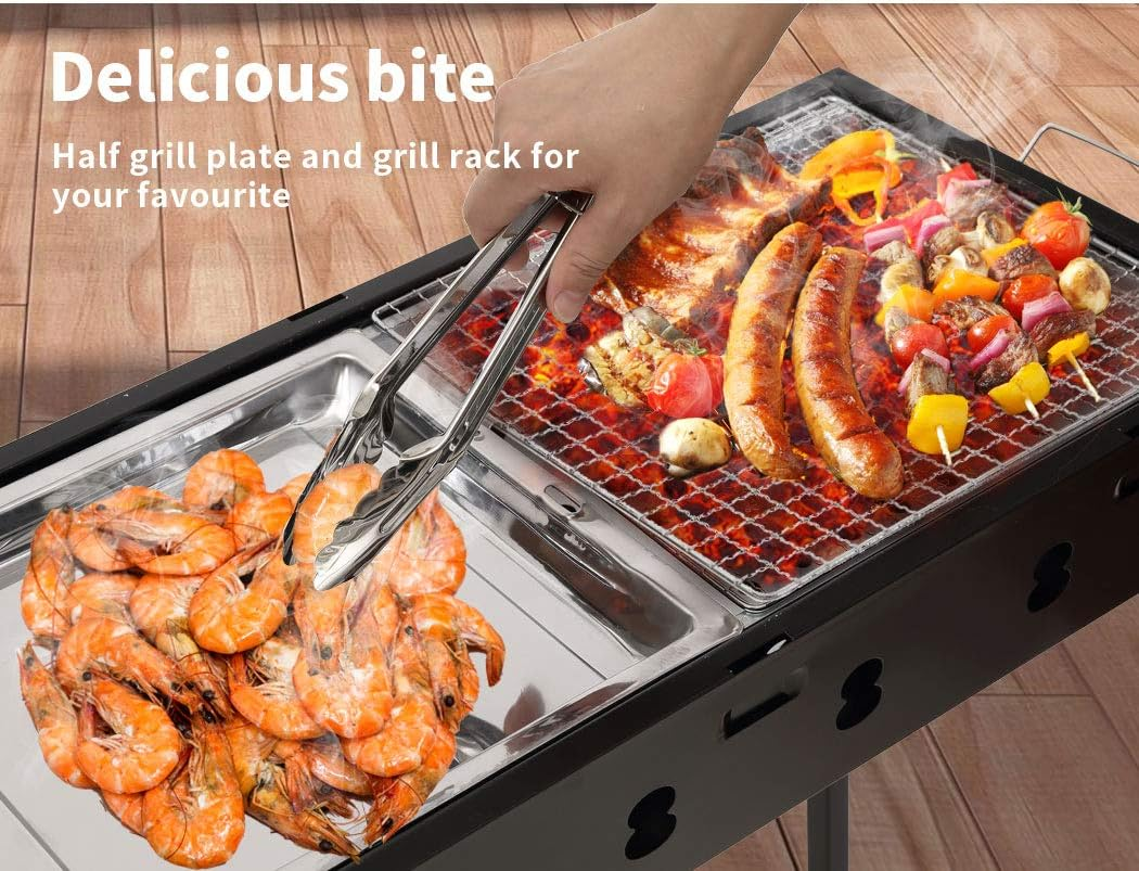 Charcoal BBQ Grill Protable Hibachi Outdoor Barbecue Set Camping Picnic Grills image number 4