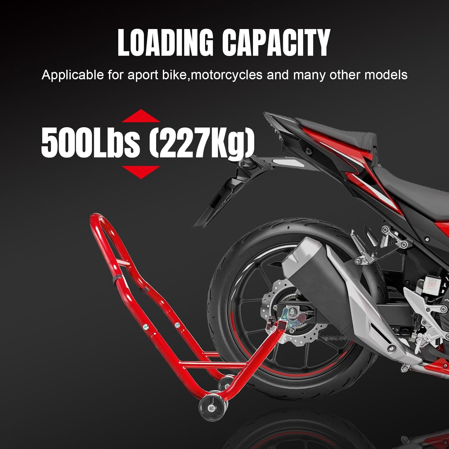 Jack Boss Motorcycle Stand Rear Combo Wheel Lift Stands, 500Lbs Capacity,Swingarm Spool Paddock Stands for Sport Bike,Fit for Yamaha Honda Kawasaki - Light Blue image number 3