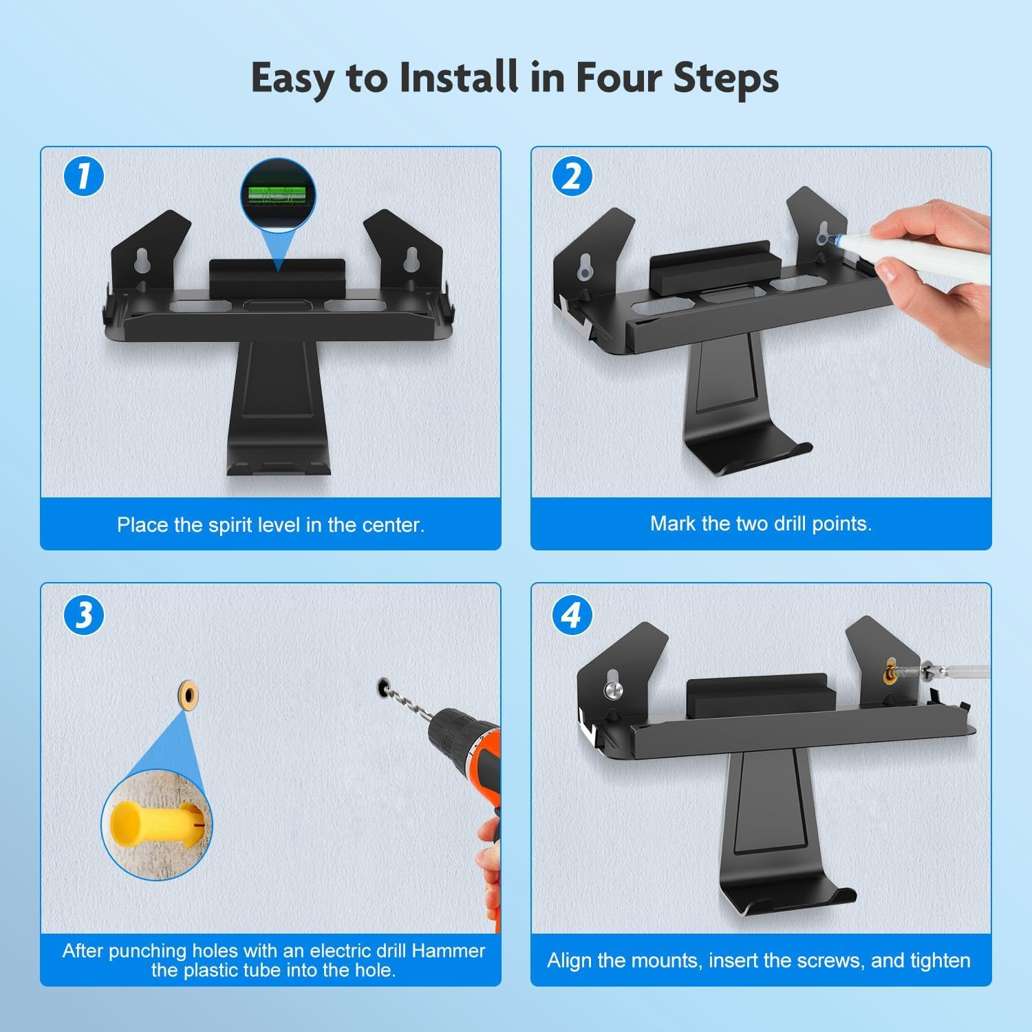 Metal Wall Mount for Nintendo Switch 2 Console, Switch 2 Organizer Shelf Base Kit behind TV, Switch 2 Accessories with 7 Card Slots and 4 Joy-Con Hanger, Carbon Black image number 1