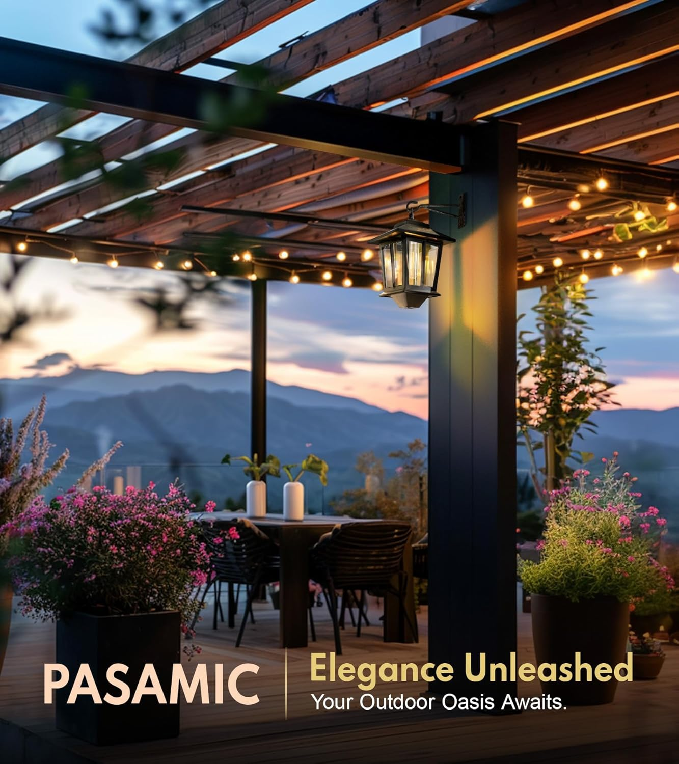 2 Pack Hanging Solar Lantern, Aluminum Outdoor Hanging Solar Lights with 4 Solar Panels, Dusk to Dawn Led Outdoor Solar Lanterns, Anti-Rust Waterproof Solar Wall Lanterns with Hooks, 3000K Warm White image number 1