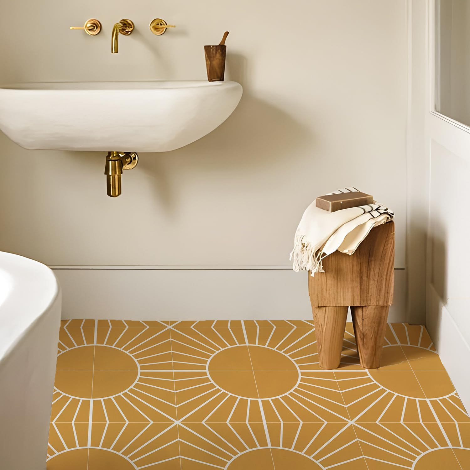 Alwayspon Orange Tile Stickers Self Adhesive Wall Tile Stickers Splash Guard Vinyl Stickers Set of 10 20X20Cm