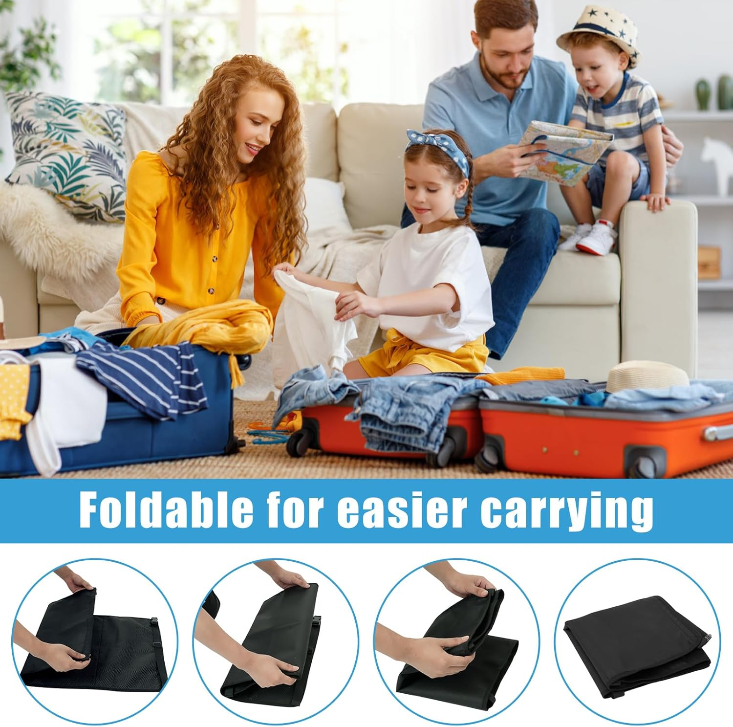 Toddler Airplane Seat Extender, Airplane Bed for Toddler Lightweight Portable Airplane Footrest with Buckle Easy Installation Airplane Seat Extender Comfortable Polyester Airplane Bed (Medium) image number 6