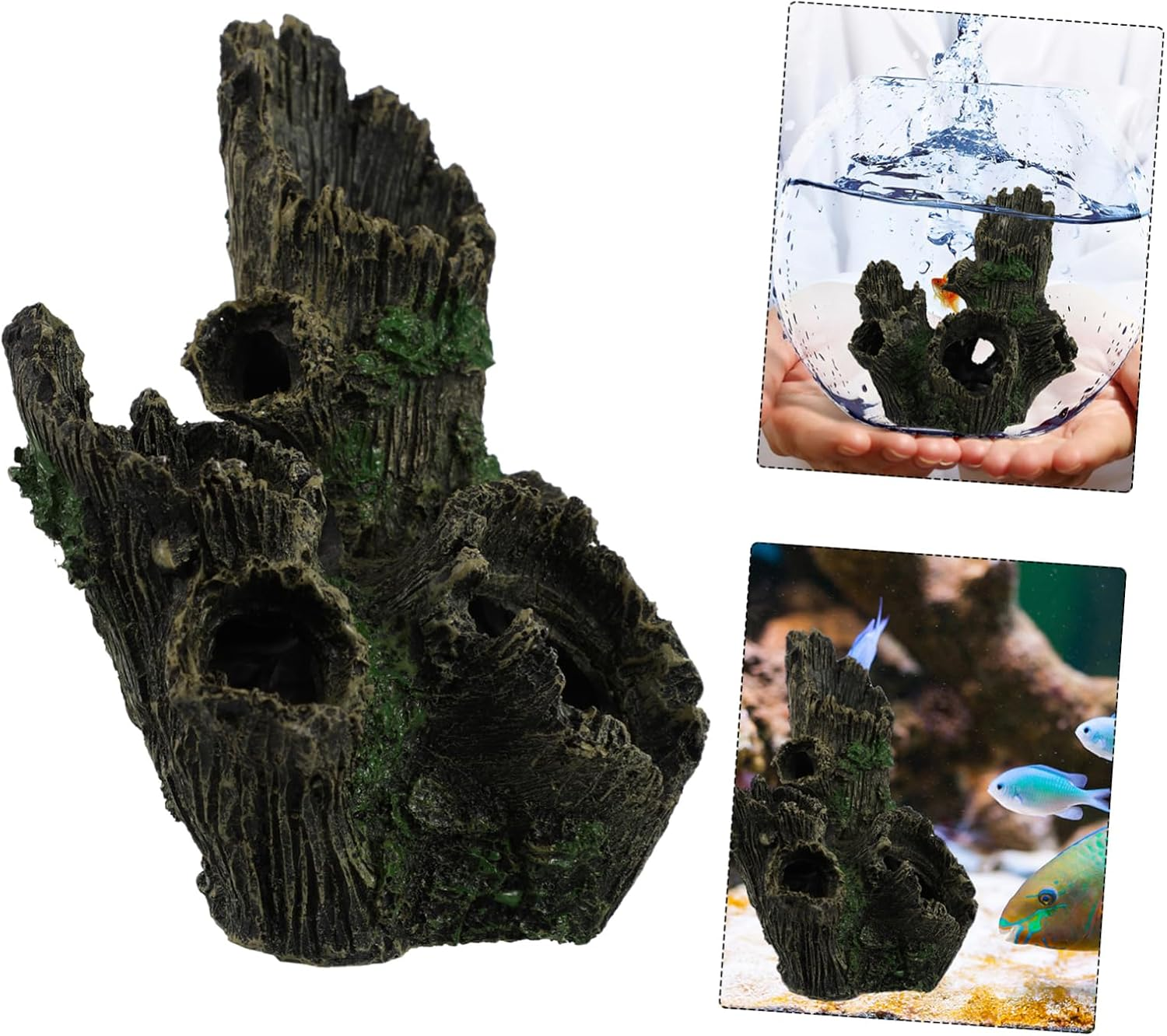 Balacoo Resin Fish Cave Decoration for Aquarium Fish Tank Root Hideout Adornment Non Fading Resin Ornament for Aquatic Pets Practical and Decorative image number 5