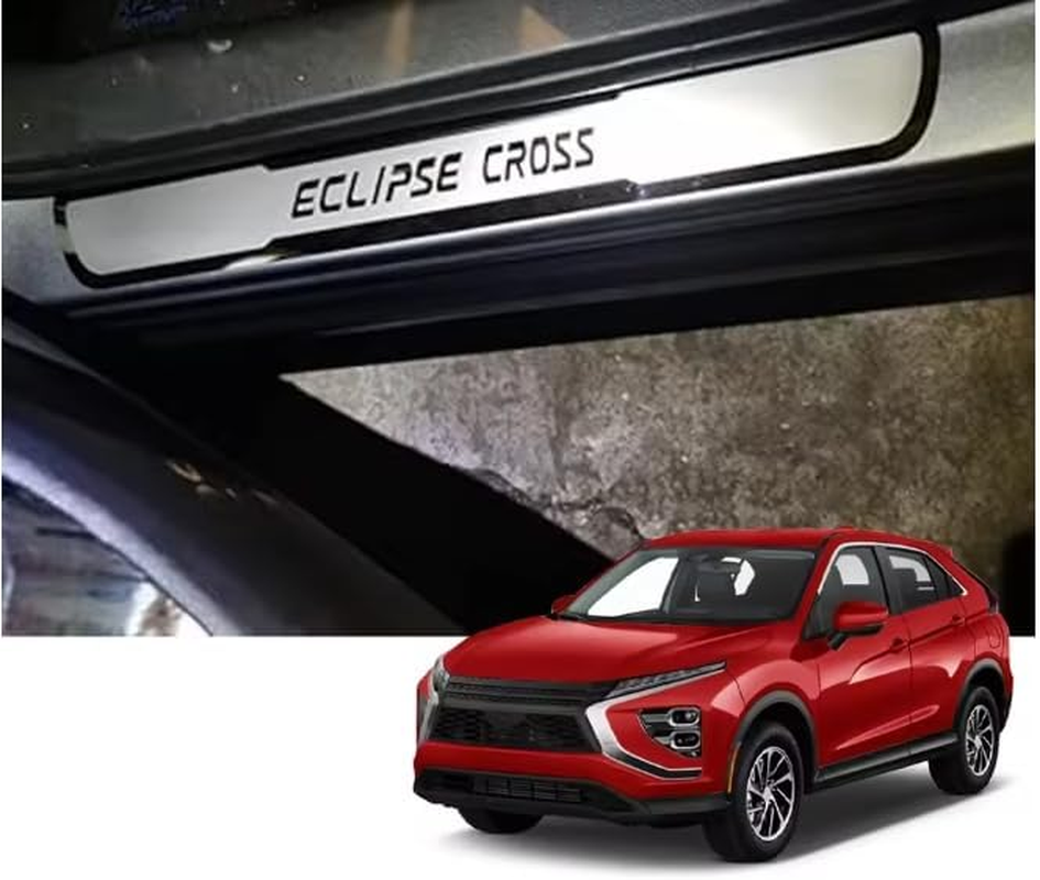 GZBFTDH Auto Parts for Mitsubishi Eclipse Cross 2018-2024 Accessories, Car Door Sill Scuff Plate Protector,Stainless Steel Kick Panels Door Entry Guard Trim Cover