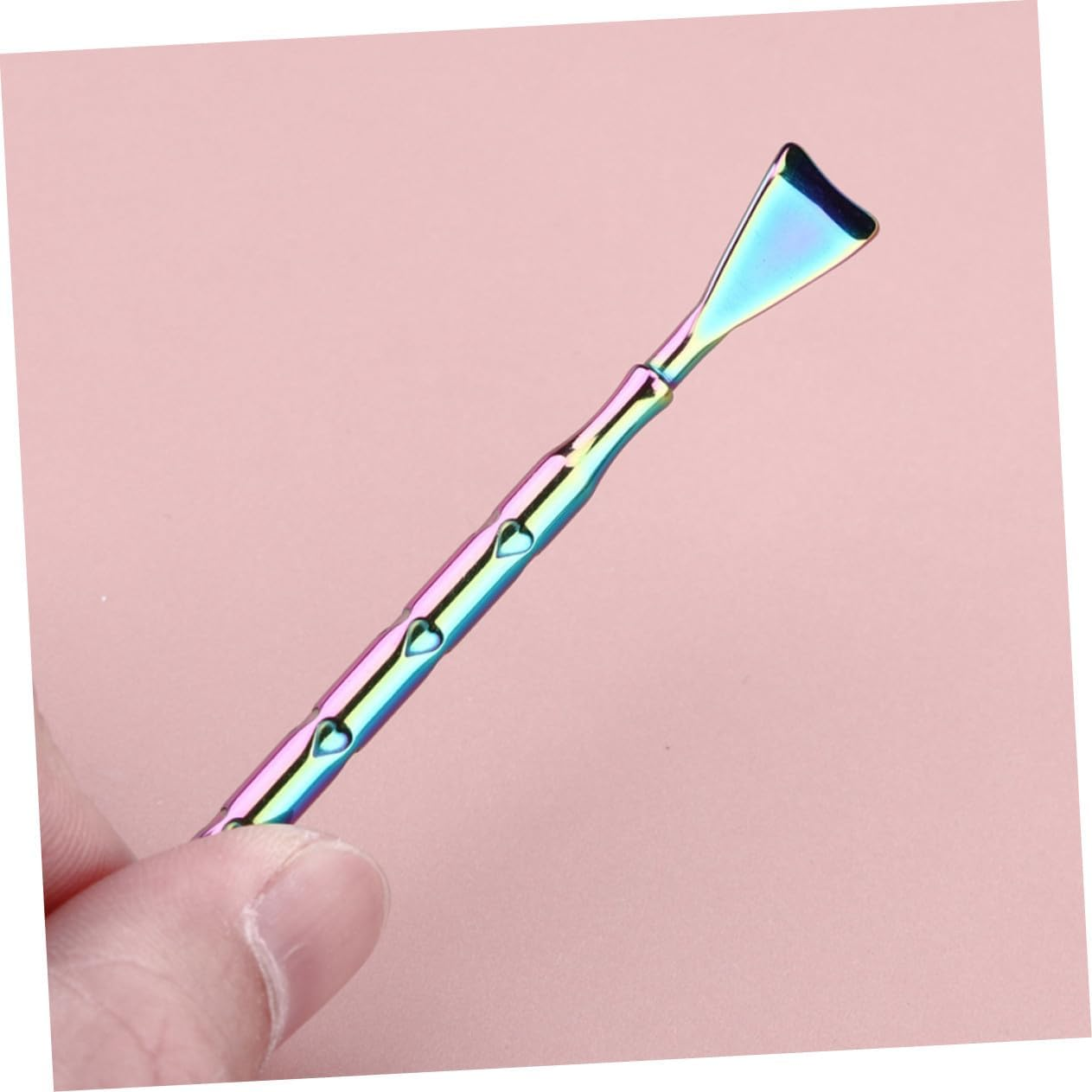 COMPUKAS 2 Pieces Stainless Steel Blackhead Scraper and Metal Pimple Extractor Tool for Facial Skin Care, Titanium-Coated Heart-Shaped Scraper for Nose Pore Cleansing and Blackhead Removal in Beauty Routine image number 2